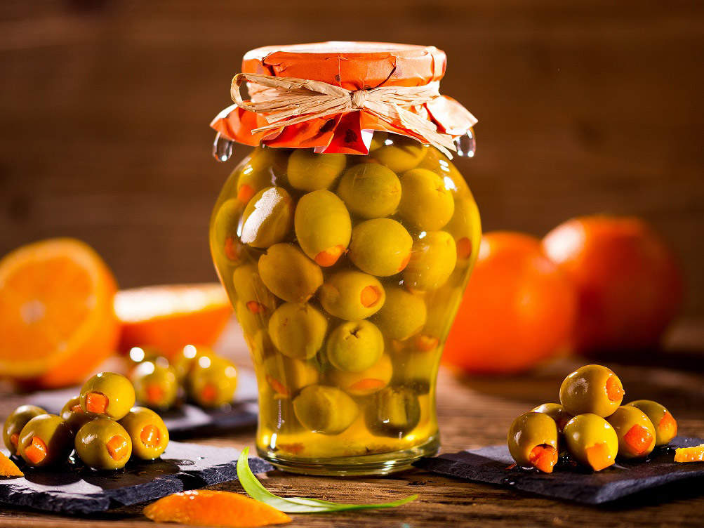 Oliwki Manzanilla nadziewane pomarańczą 300 g - obrazek 3