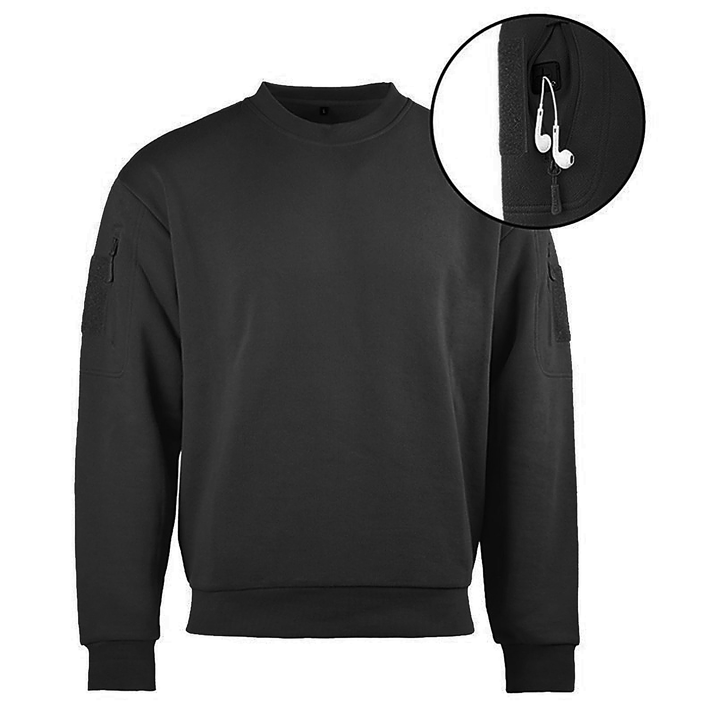 Bluza taktyczna Mil-Tec Rundhals czarna L - obrazek 2