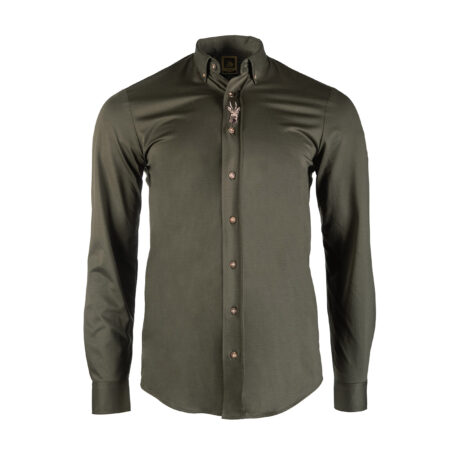 Koszula męska Tagart Koziołek slim ciemnozielona XL