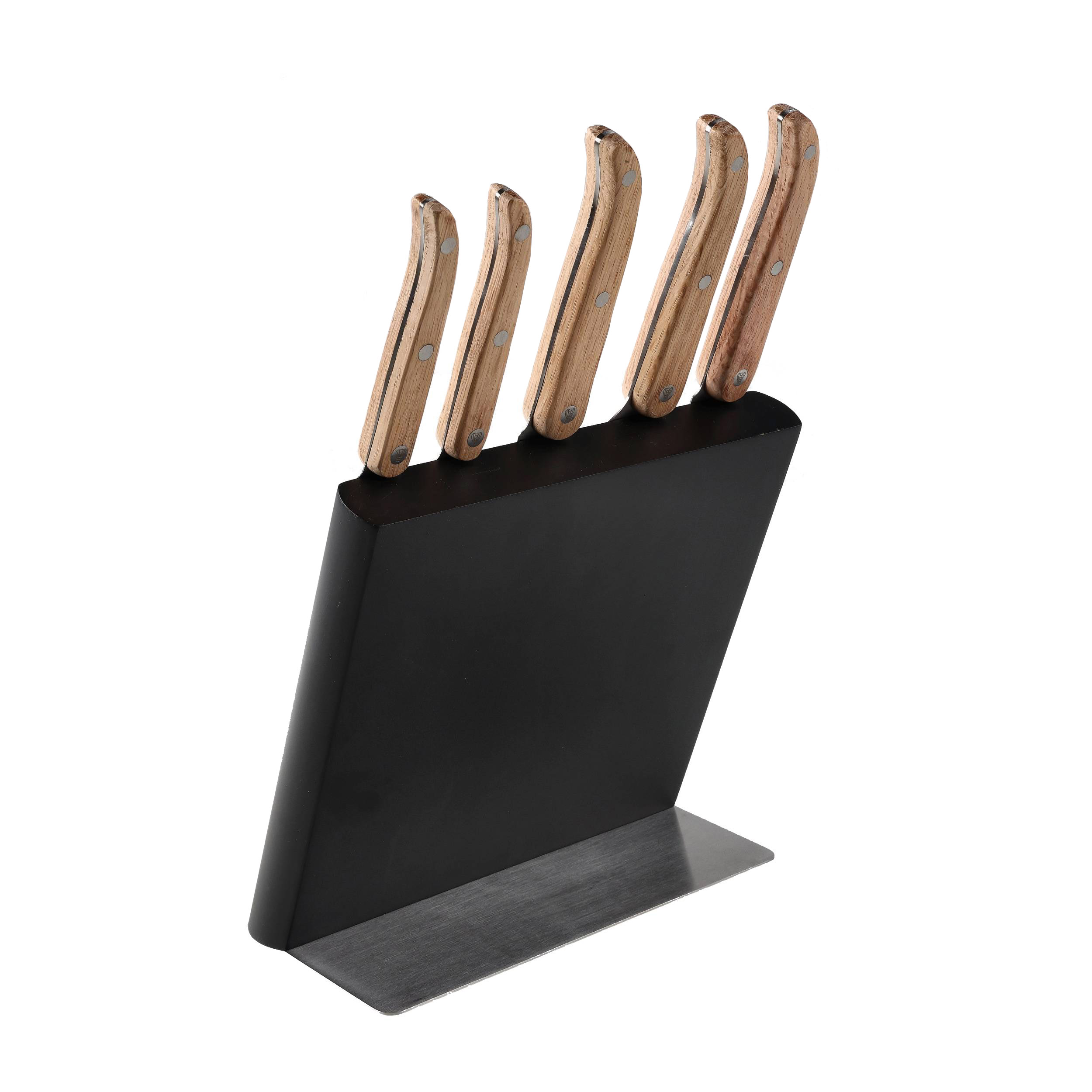 Komplet noży Laguiole Oak wood Stonewash z blokiem magnetycznym - obrazek 2