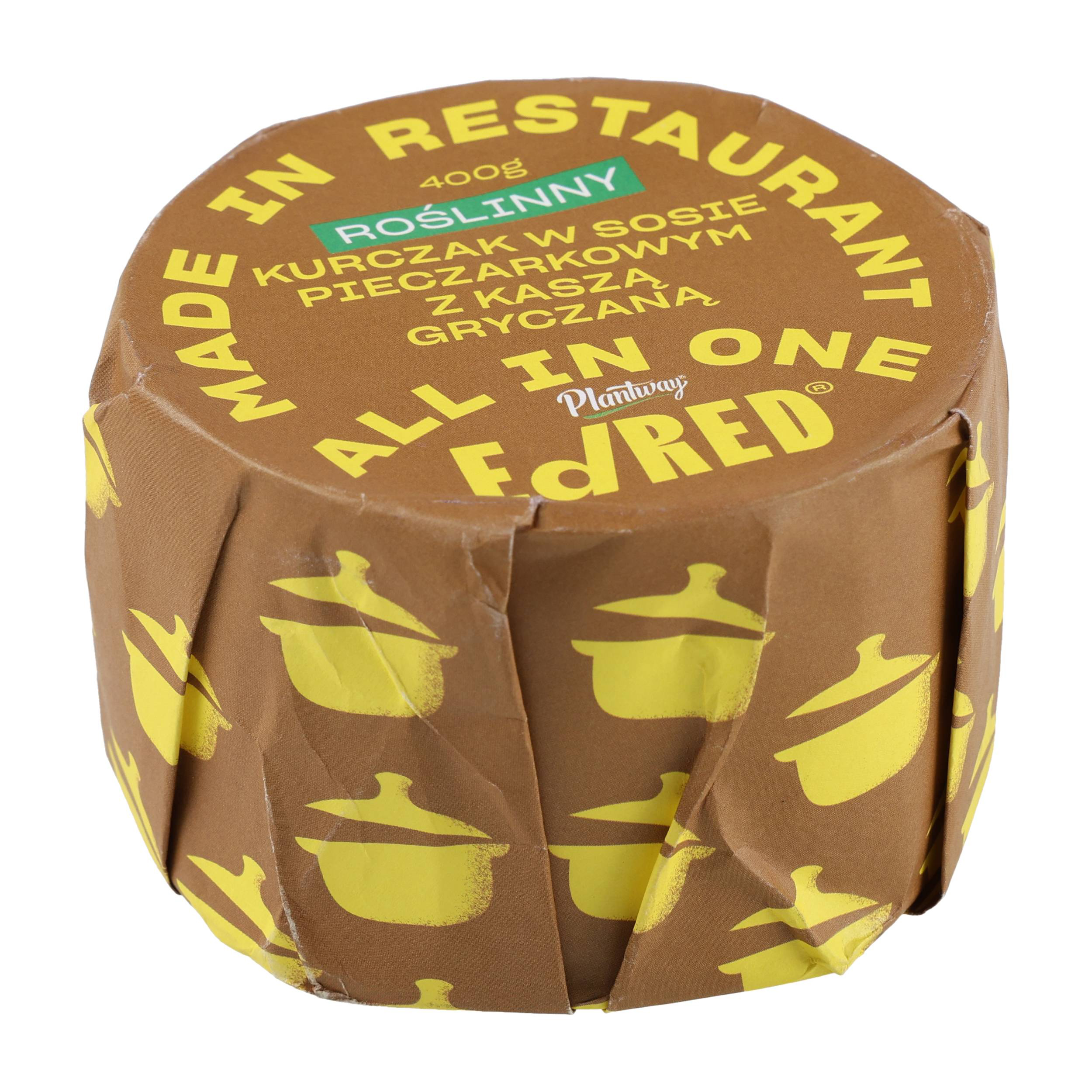 Konserwa Ed Red All in One Roślinny kurczak w sosie pieczarkowym z kaszą gryczaną 400 g - obrazek 2