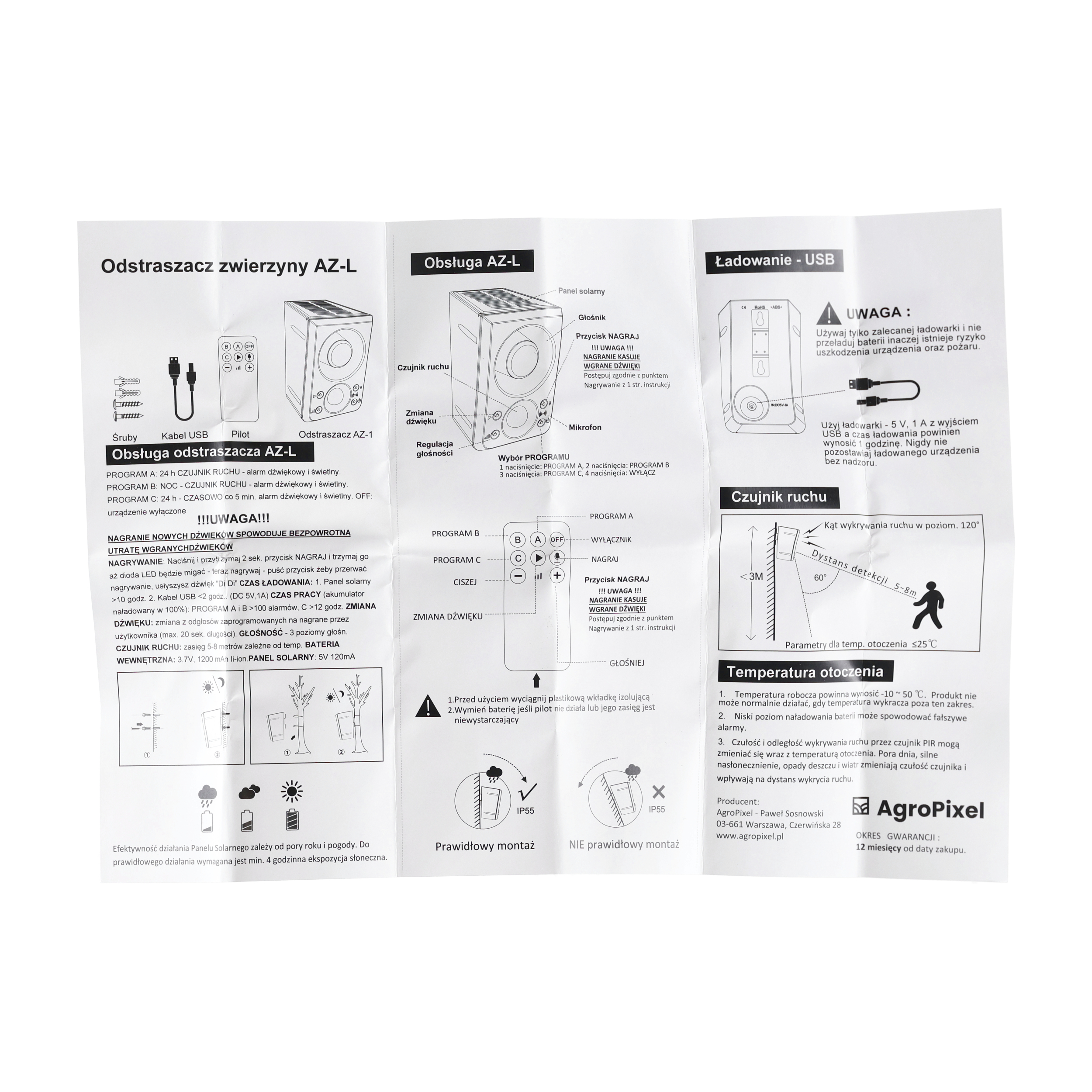 Odstraszacz AgroPixel zwierzyny leśnej AZ-L - obrazek 6