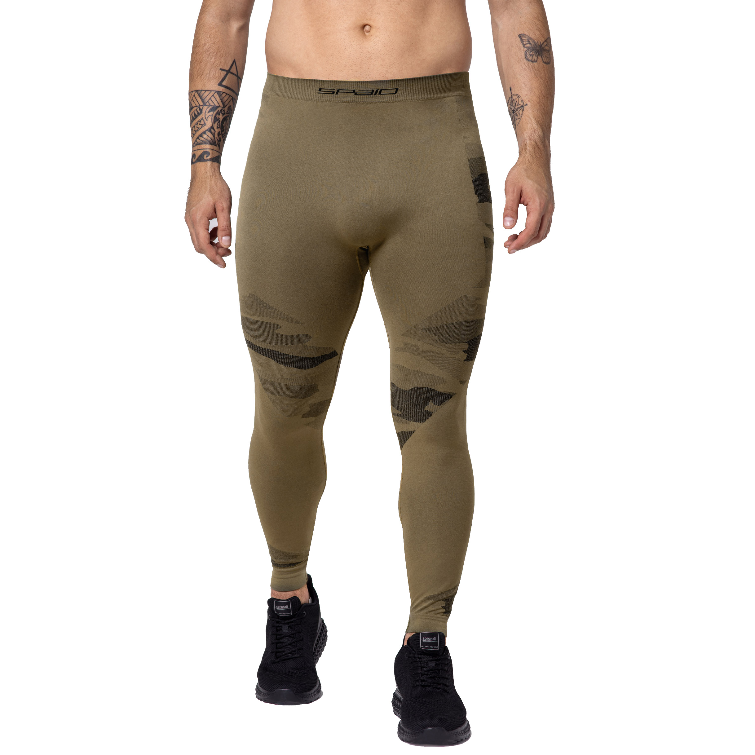 Legginsy męskie Spaio Military piaskowe zielone XL - obrazek 3