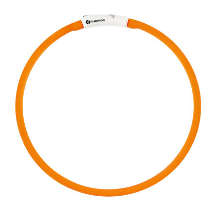 Obroża led dla psa Flamingo Nera pomarańczowa 16 mm