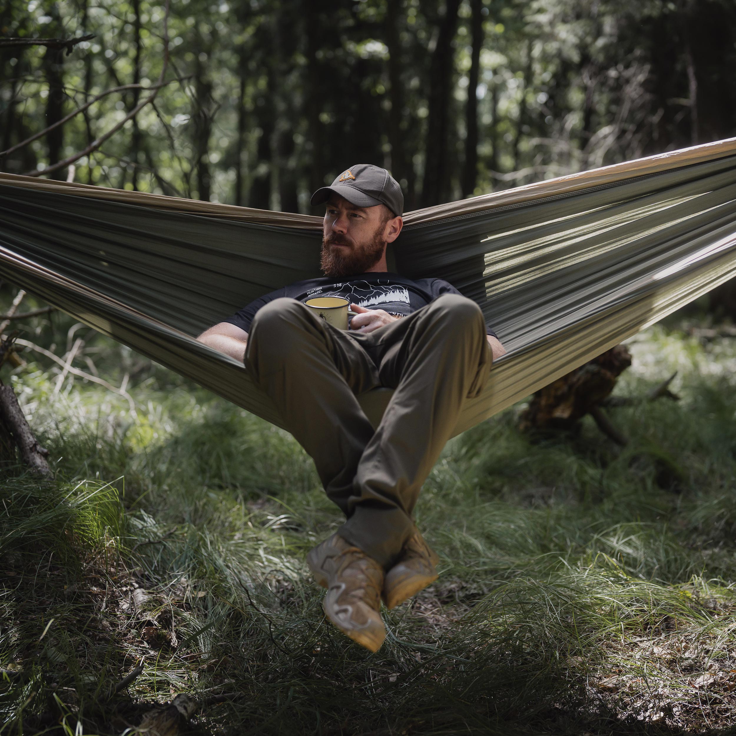 Hamak Ticket To The Moon dwuosobowy zielono-brązowy - obrazek 4