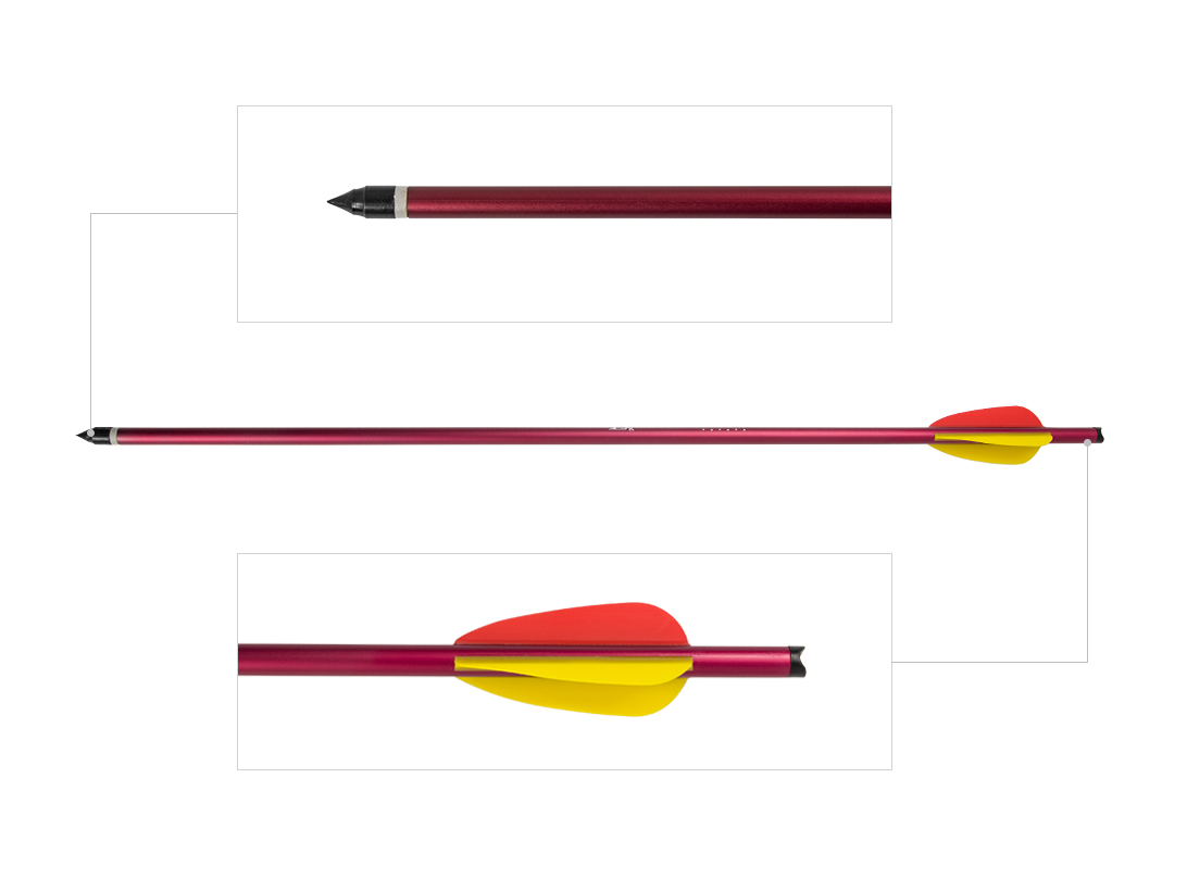 Bełt Poe Lang aluminiowy 20" 5 szt. czerwony - obrazek 2