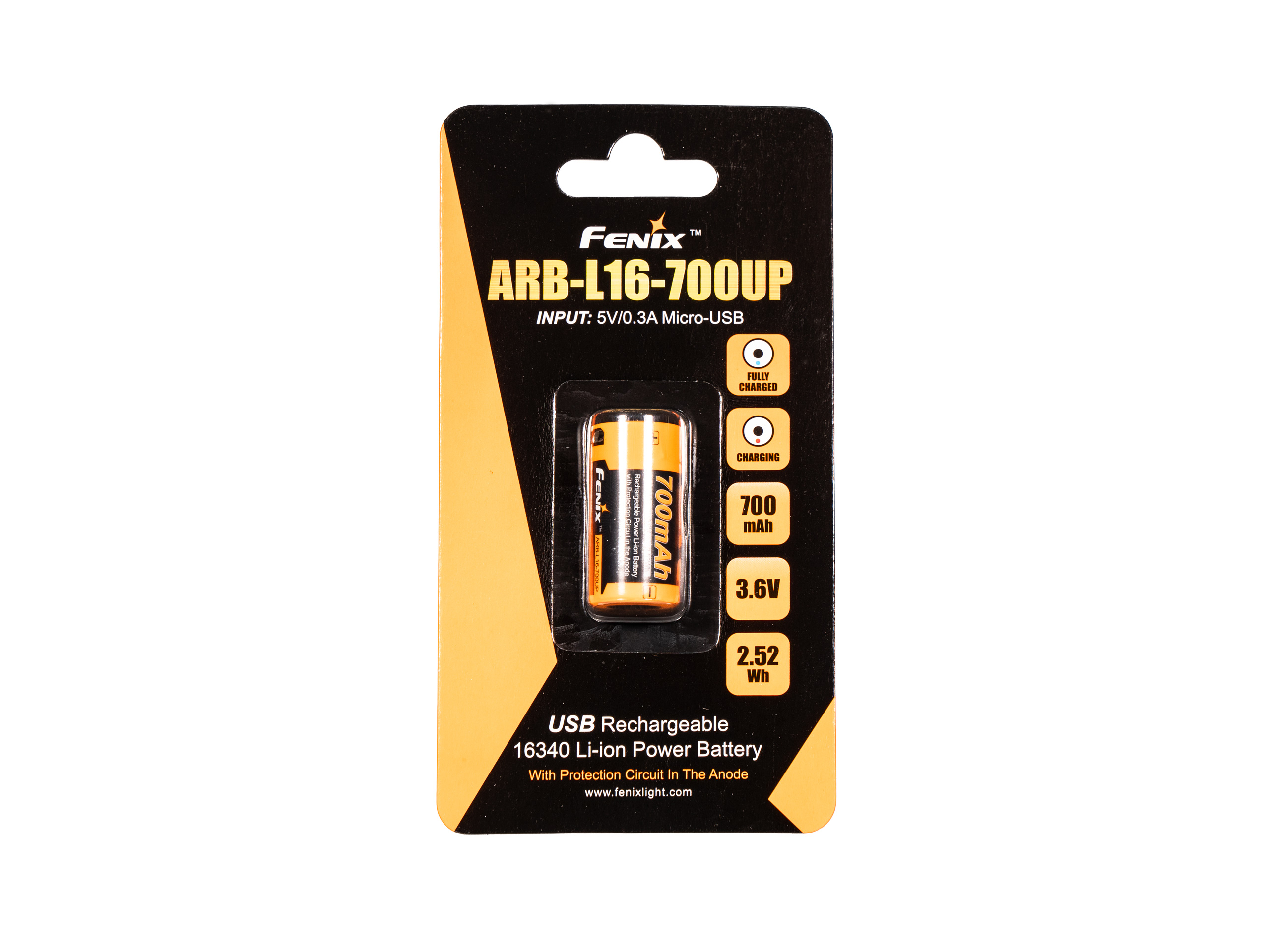 Akumulator Fenix USB ARB-L16UP (16340 RCR123 700 mAh 3,6 V) - obrazek 7