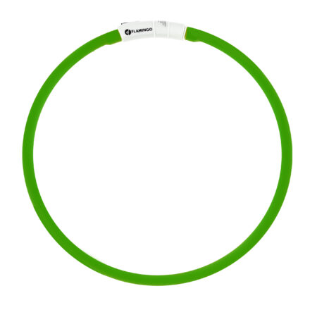 Obroża led dla psa Flamingo Nera zielona 16 mm
