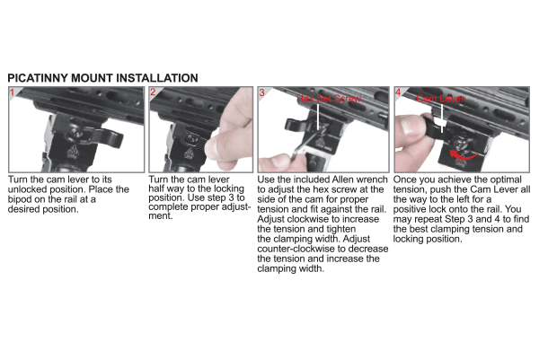 Bipod Leapers składany Universal Shooter's QD 8.7-10.6" - obrazek 7