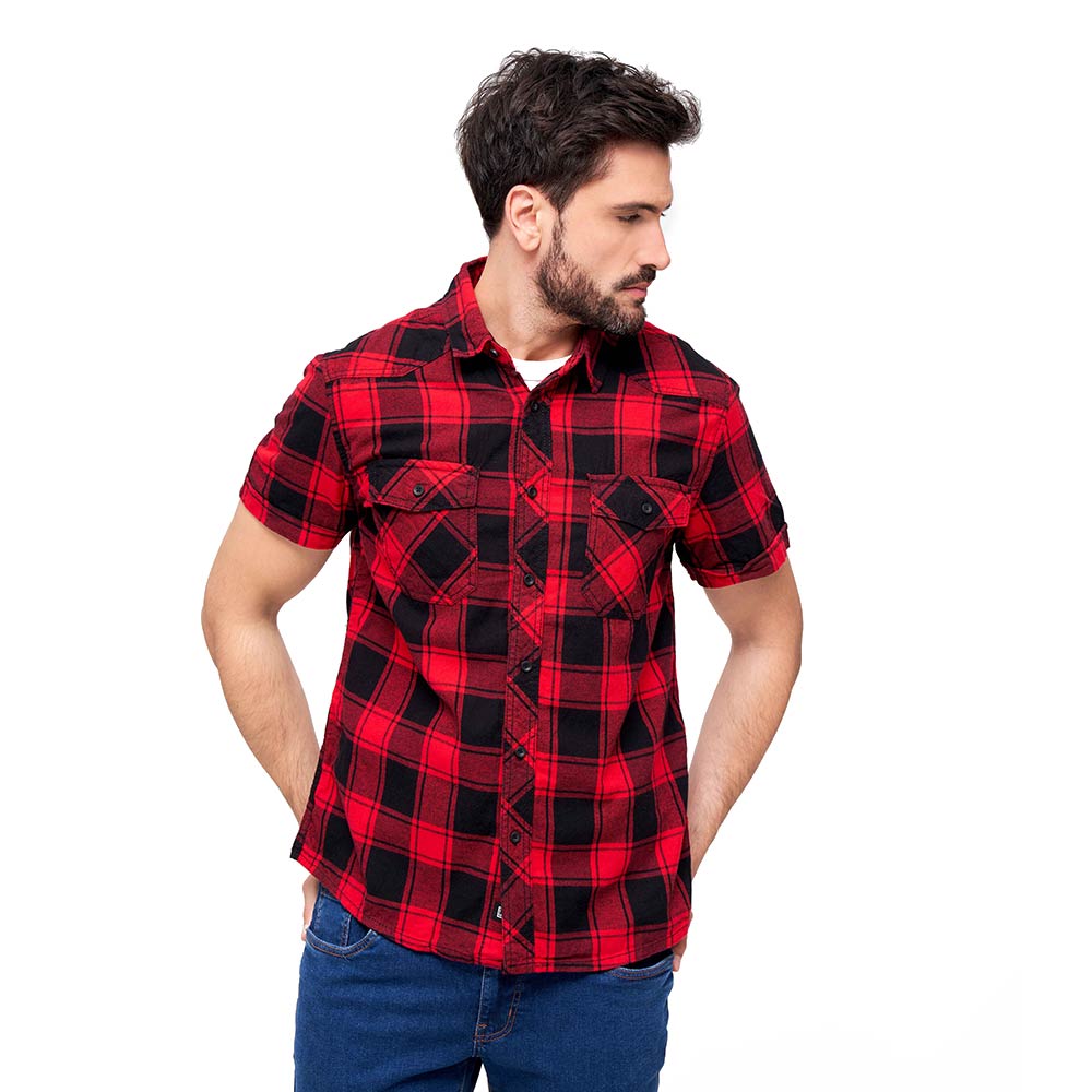 Koszula męska Brandit Check krótki rękaw czerwono/czarna S - obrazek 3