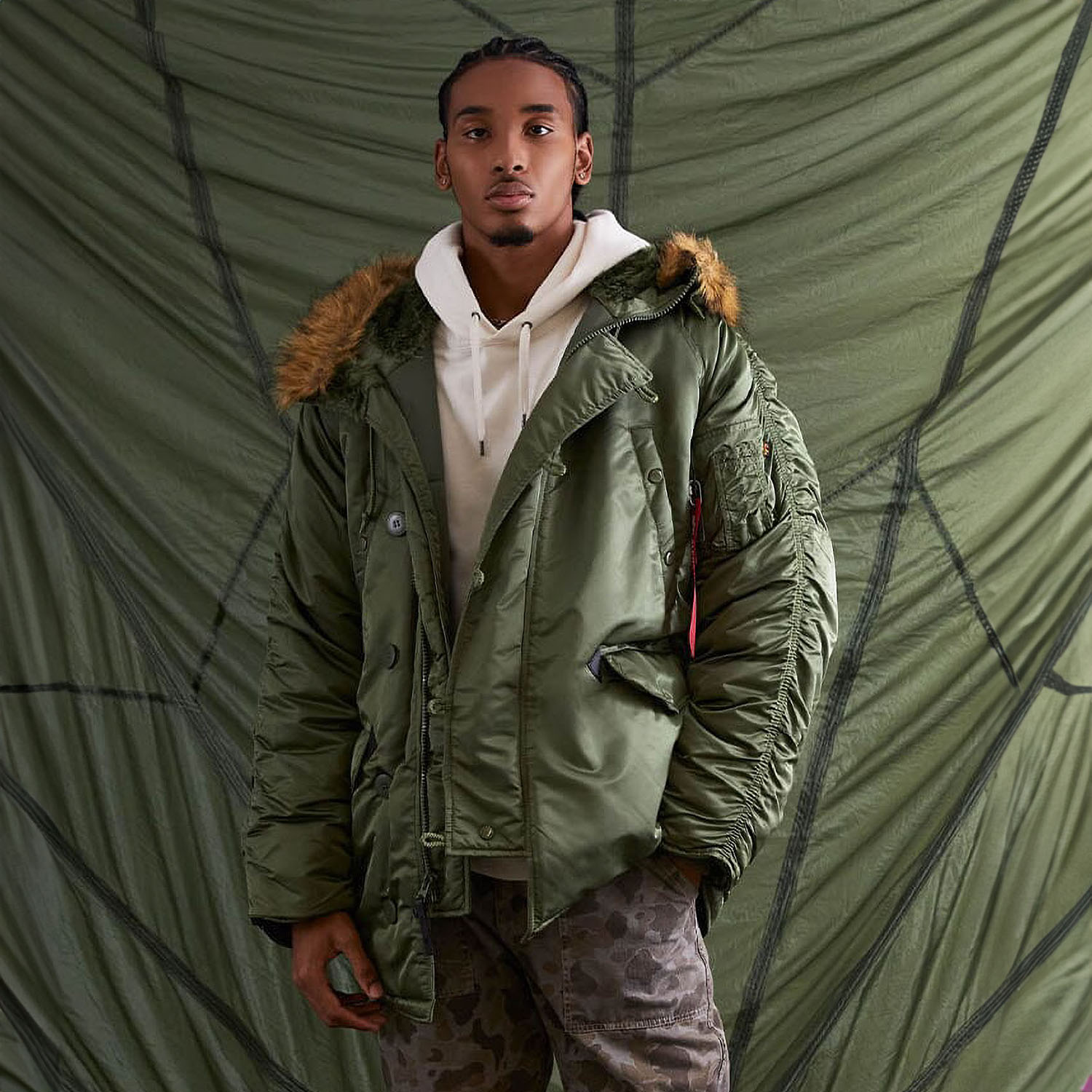 Kurtka męska Alpha N3B zielona XL - obrazek 4