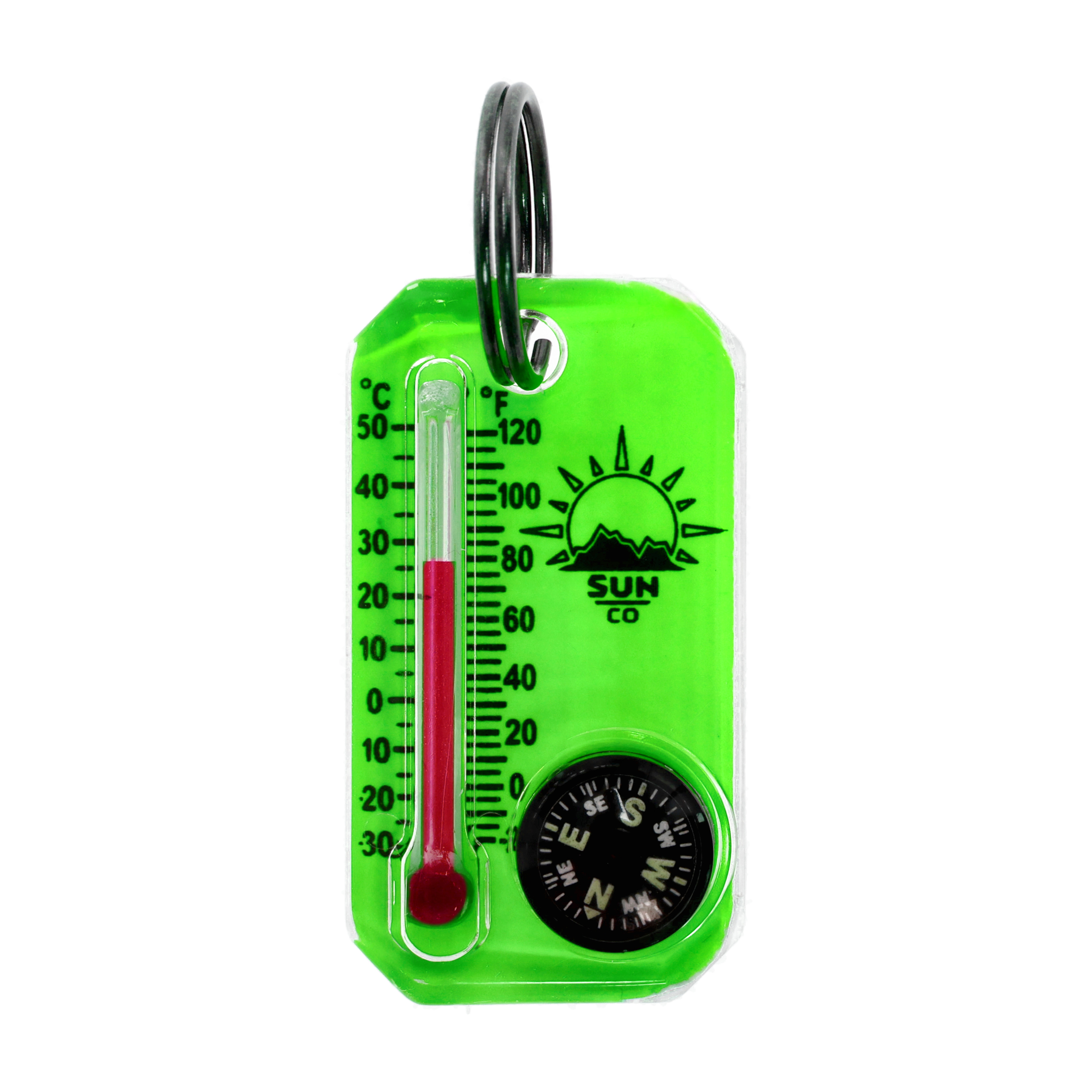 Brelok z termometrem i kompasem Sun Co. Therm-O-Compass Neon zielony - obrazek 2