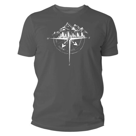 Koszulka męska TigerWood Róża Wiatrów ciemnoszara 2XL