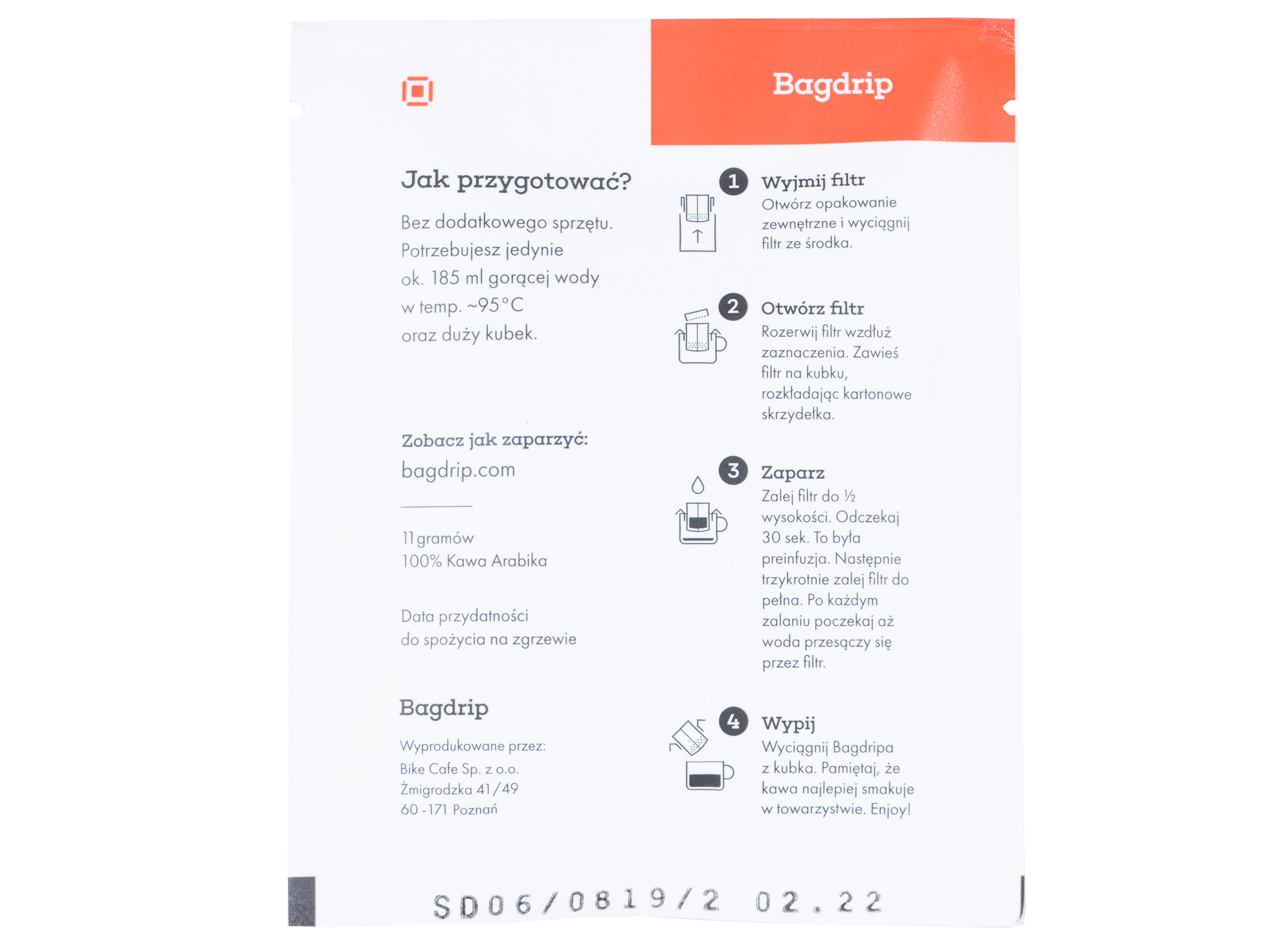 Kawa Bagdrip Honduras saszetka jednorazowa - obrazek 2