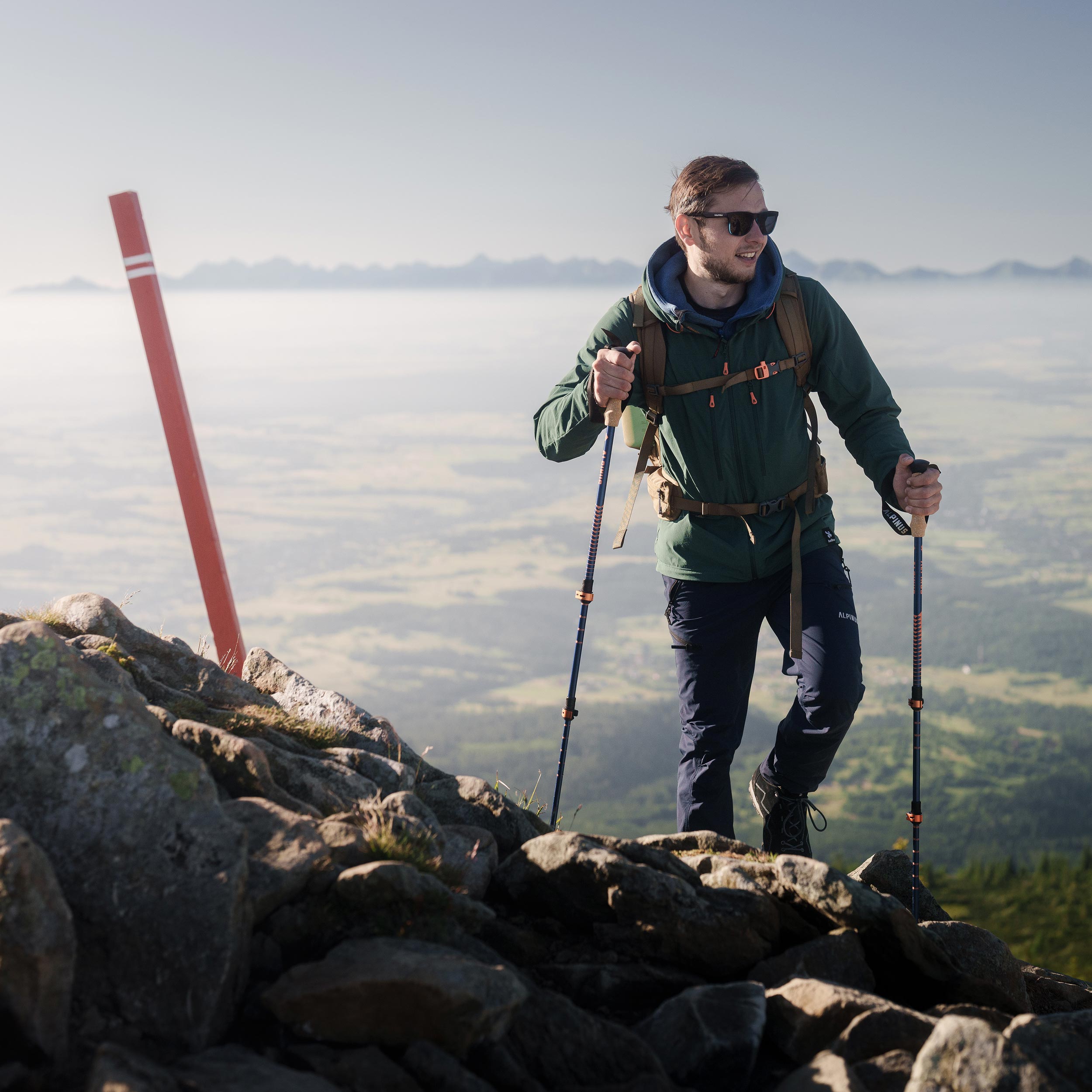Kijki trekkingowe Alpinus Monte Rosa, granatowo-złote - obrazek 8