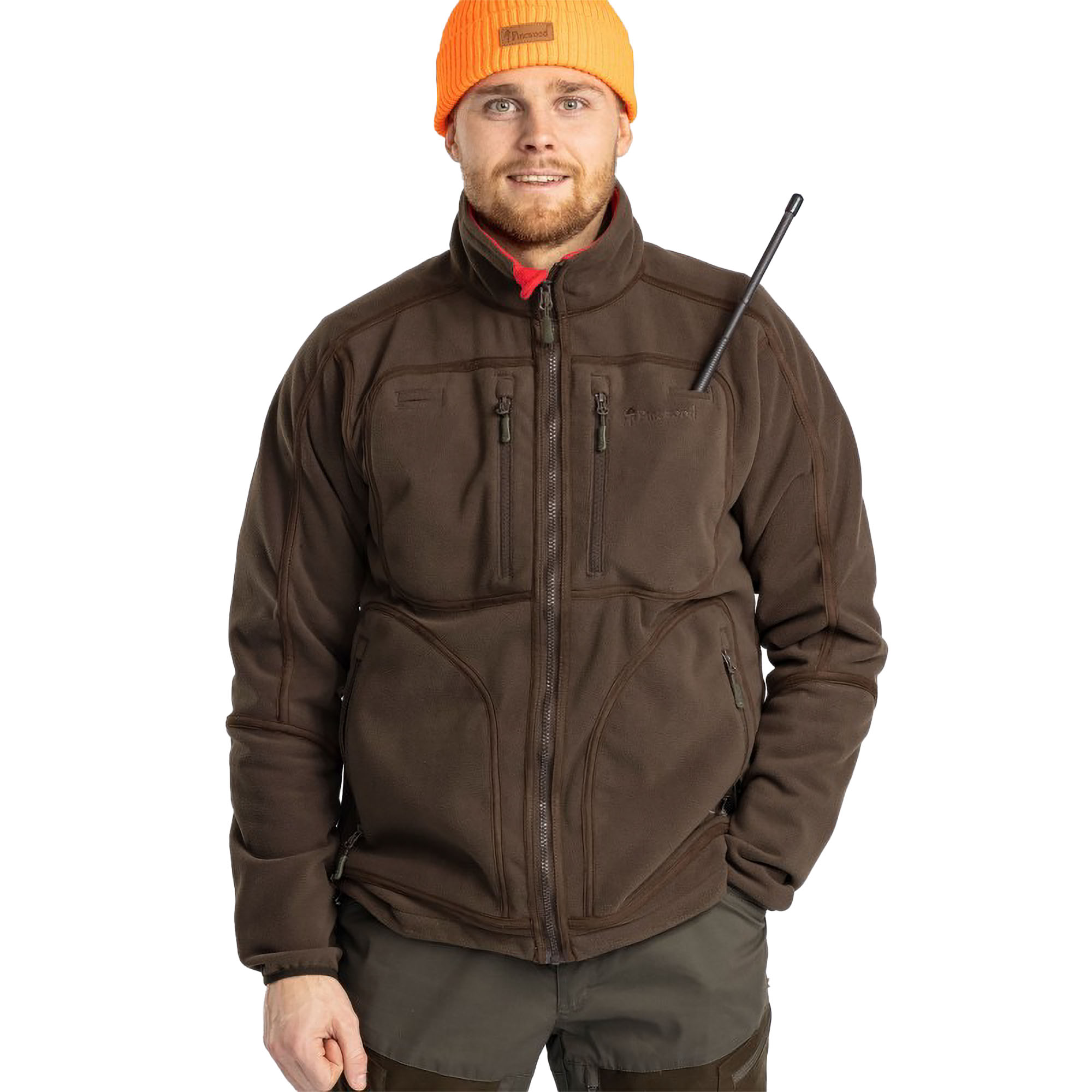 Kurtka męska polarowa Pinewood dwustronna Furudal, brązowo/czerwona 2XL - obrazek 6