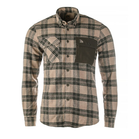 Koszula męska Tagart Alaska, flanelowa, beżowa w zieloną kratę 2XL