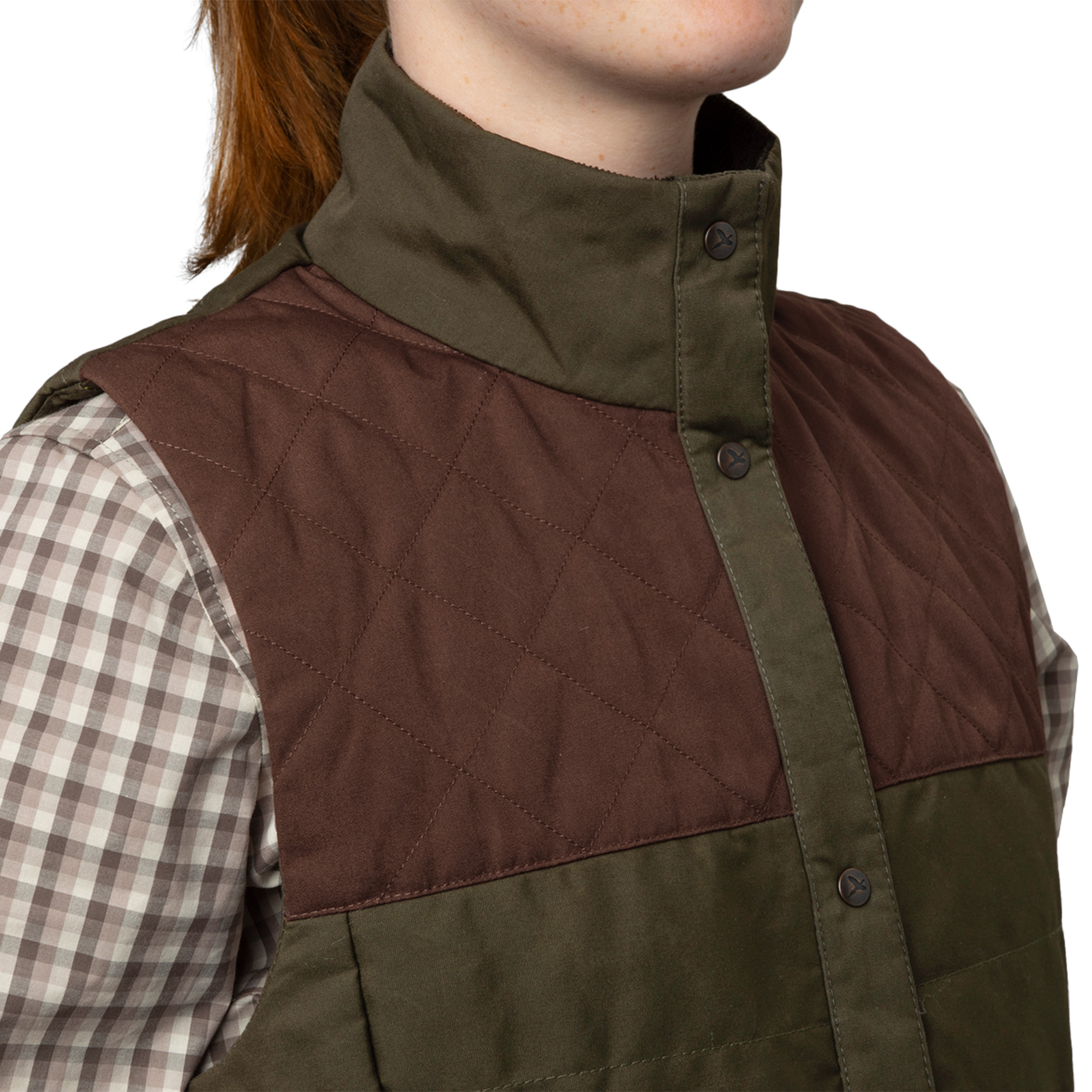 Kamizelka damska Härkila Retrieve Dark warm olive / Burgundy 40 - obrazek 2