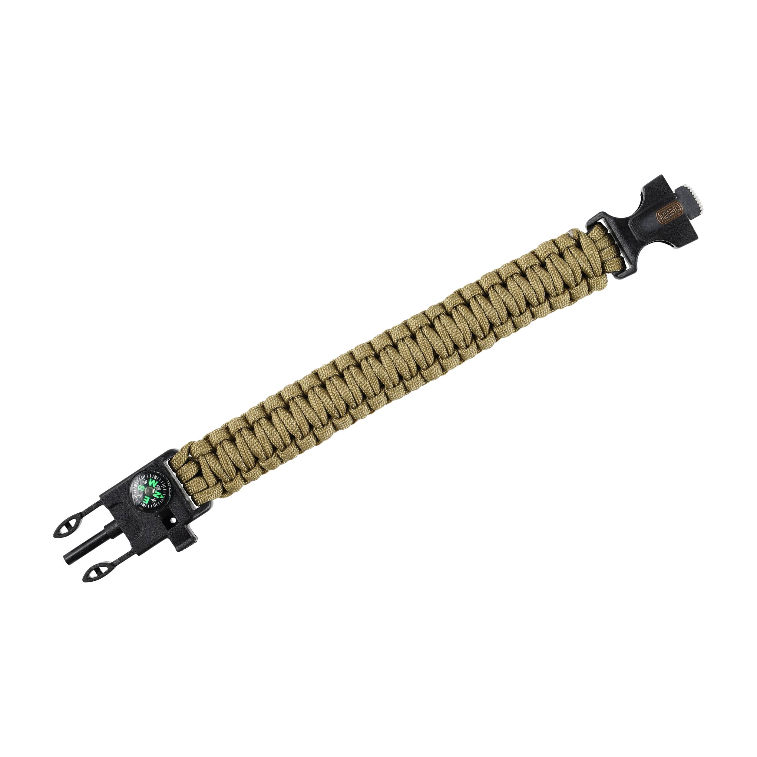 Bransoletka M-Tac Paracord z Krzesiwem, Kompasem i Gwizdkiem, tan M - obrazek 4