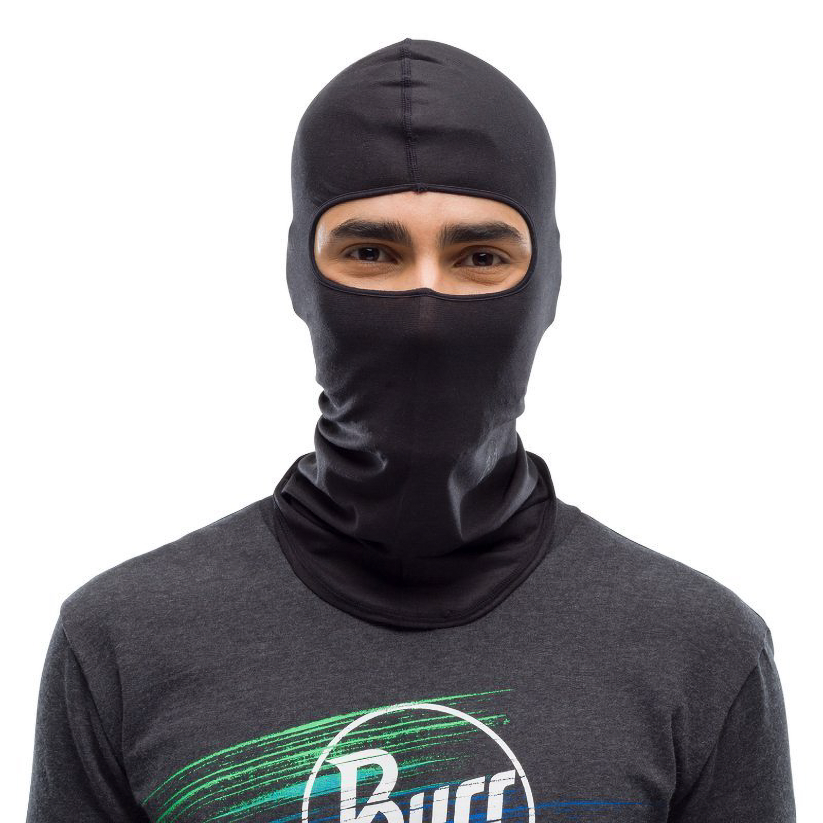 Kominiarka BUFF balaclava merino wool solid czarna - obrazek 7