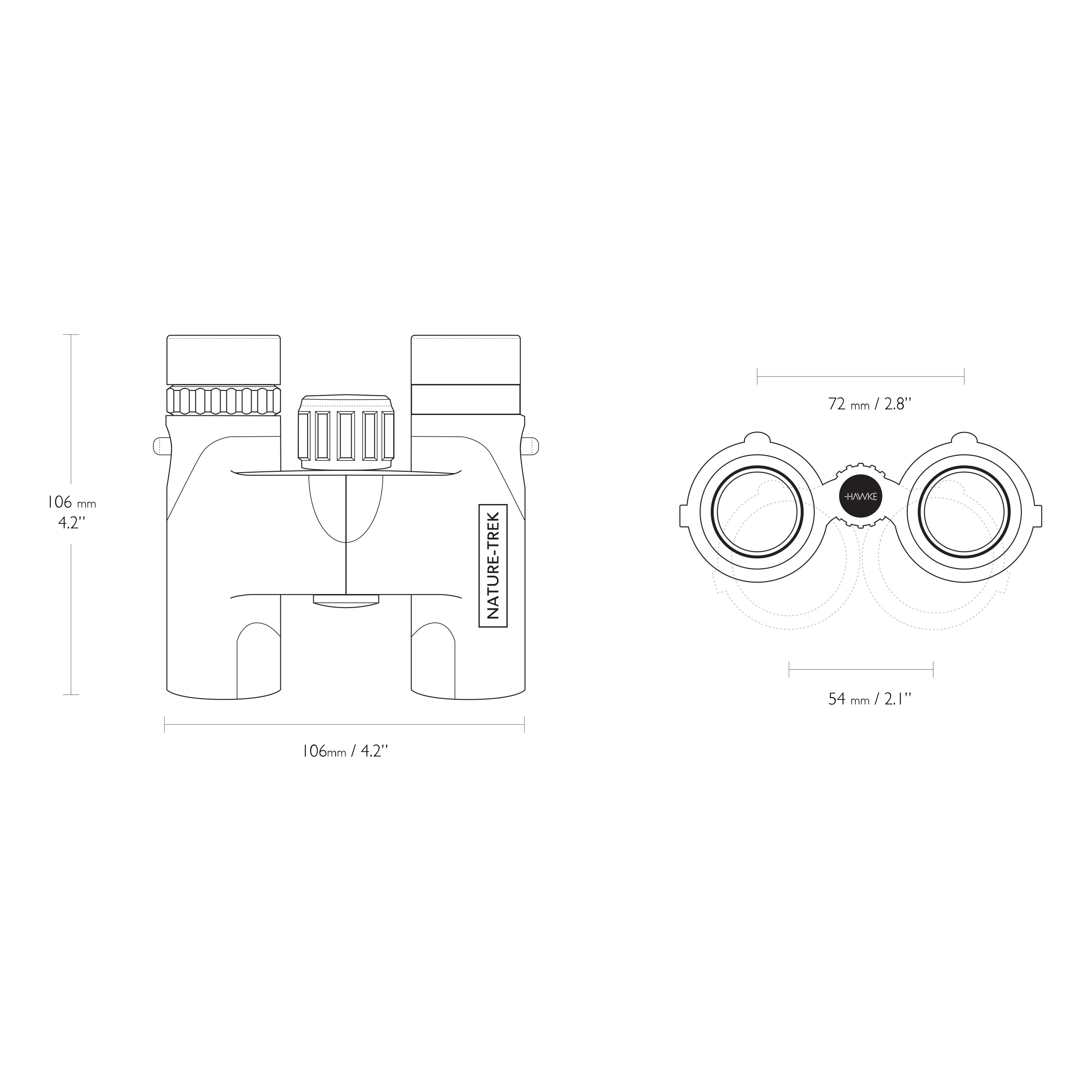 Lornetka Hawke Nature Trek Compact 8x25 zielona - obrazek 3