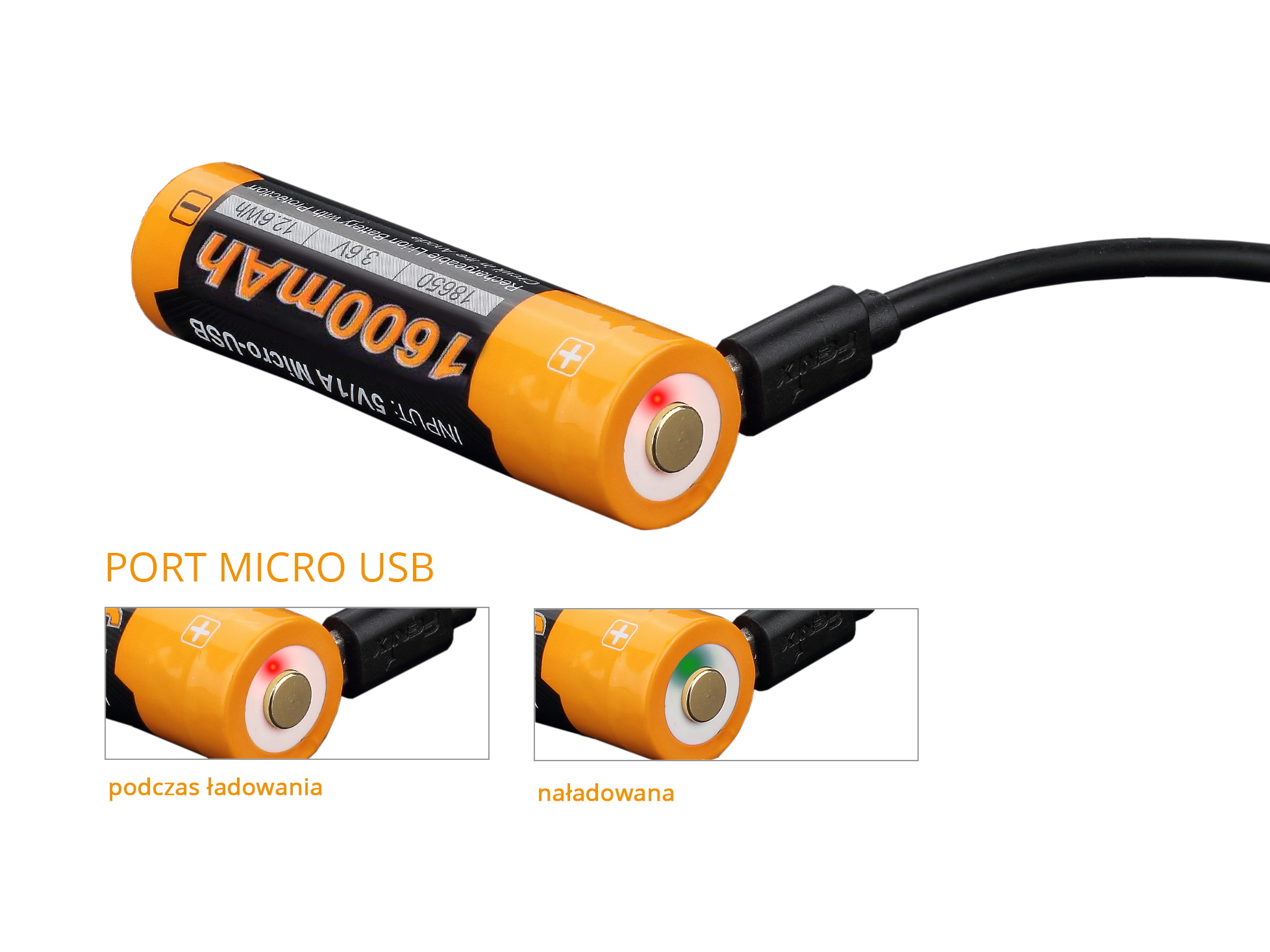 Akumulator Fenix USB ARB-L14U (14500 1600 mAh 1,5 V) - obrazek 3