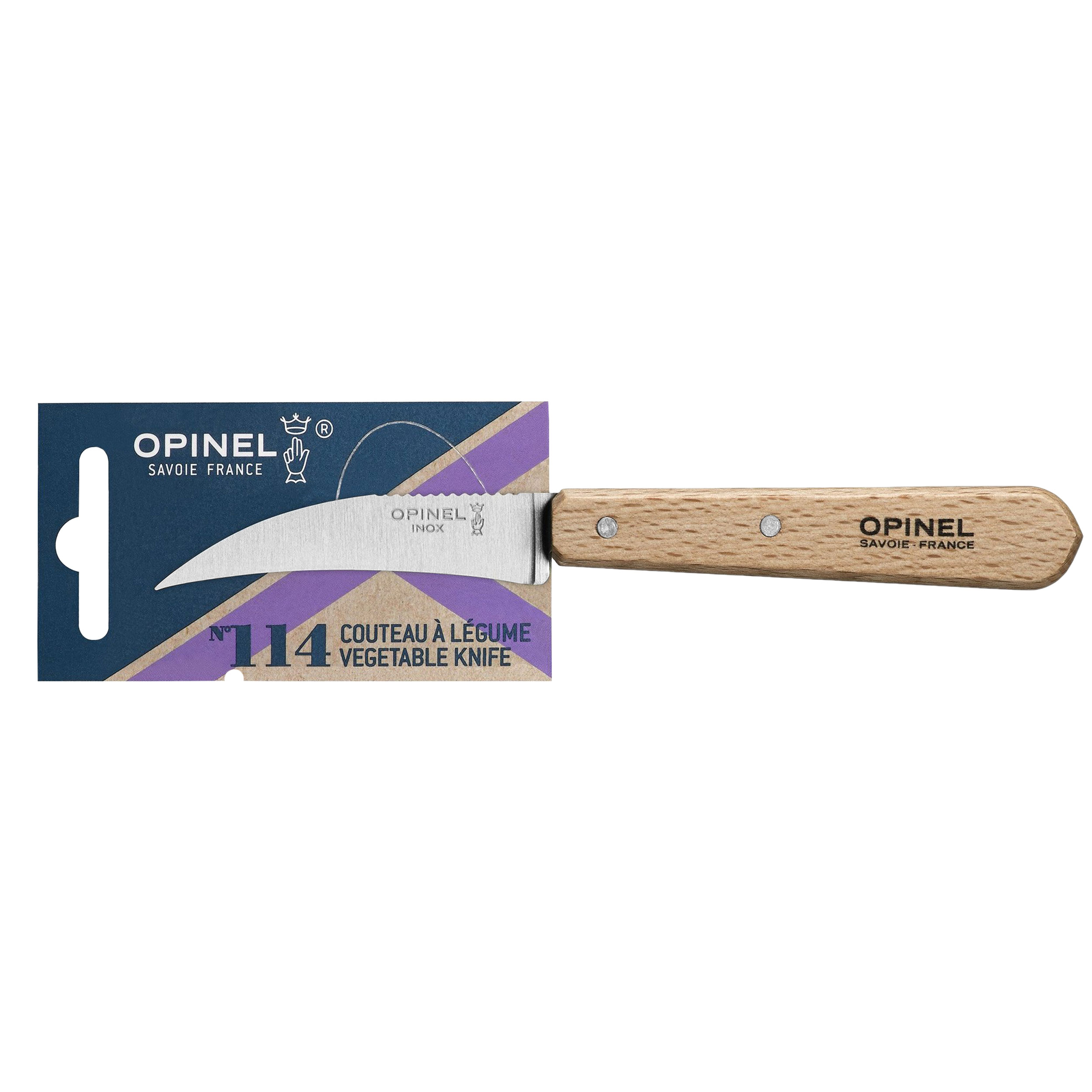 Nóż do warzyw Opinel 114 inox natural - obrazek 2