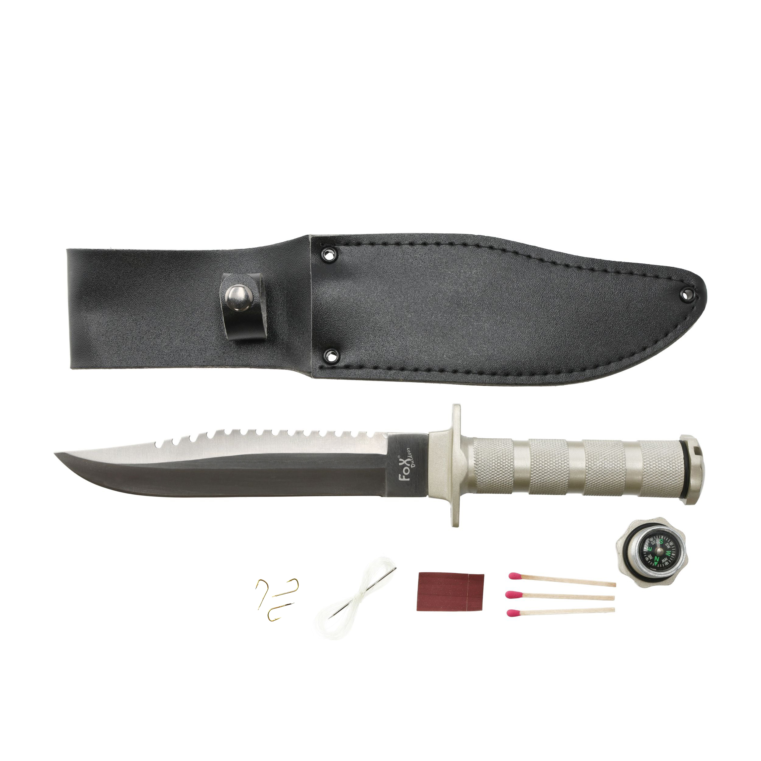 Nóż survivalowy Fox Outdoor 30 cm ze skórzaną pochewką - obrazek 5