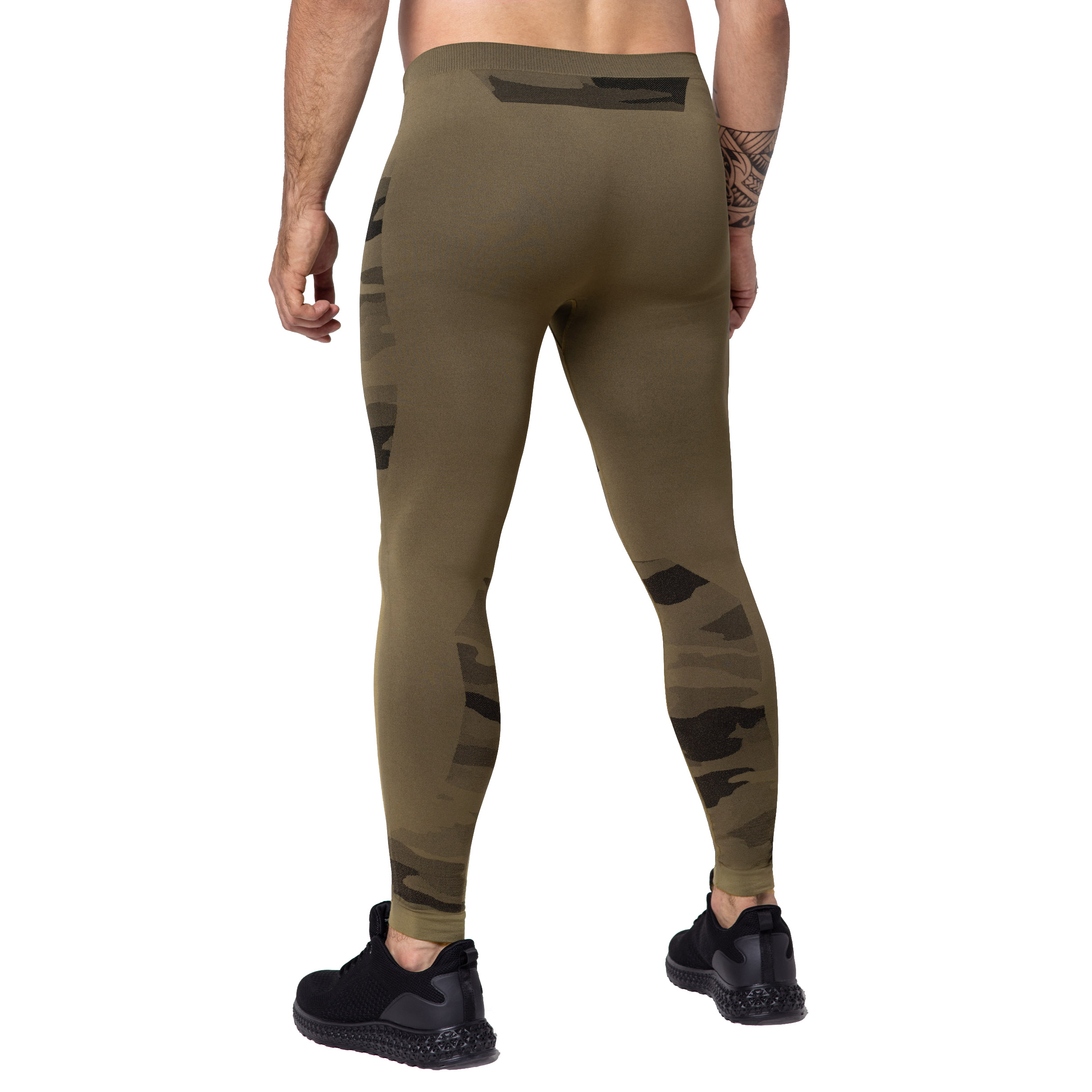 Legginsy męskie Spaio Military piaskowe zielone XL - obrazek 2