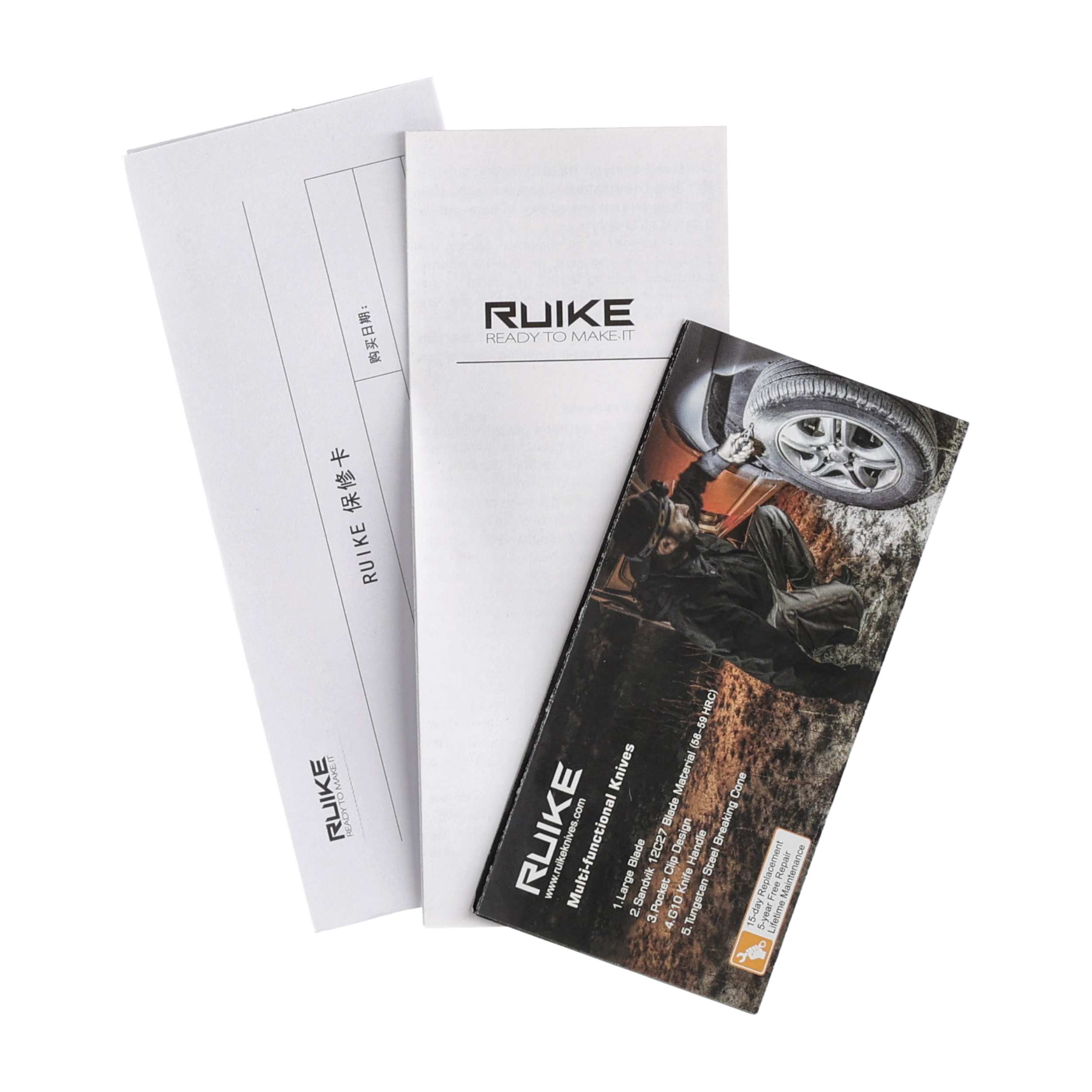 Nóż składany Ruike D191-W brązowo-czarny - obrazek 6