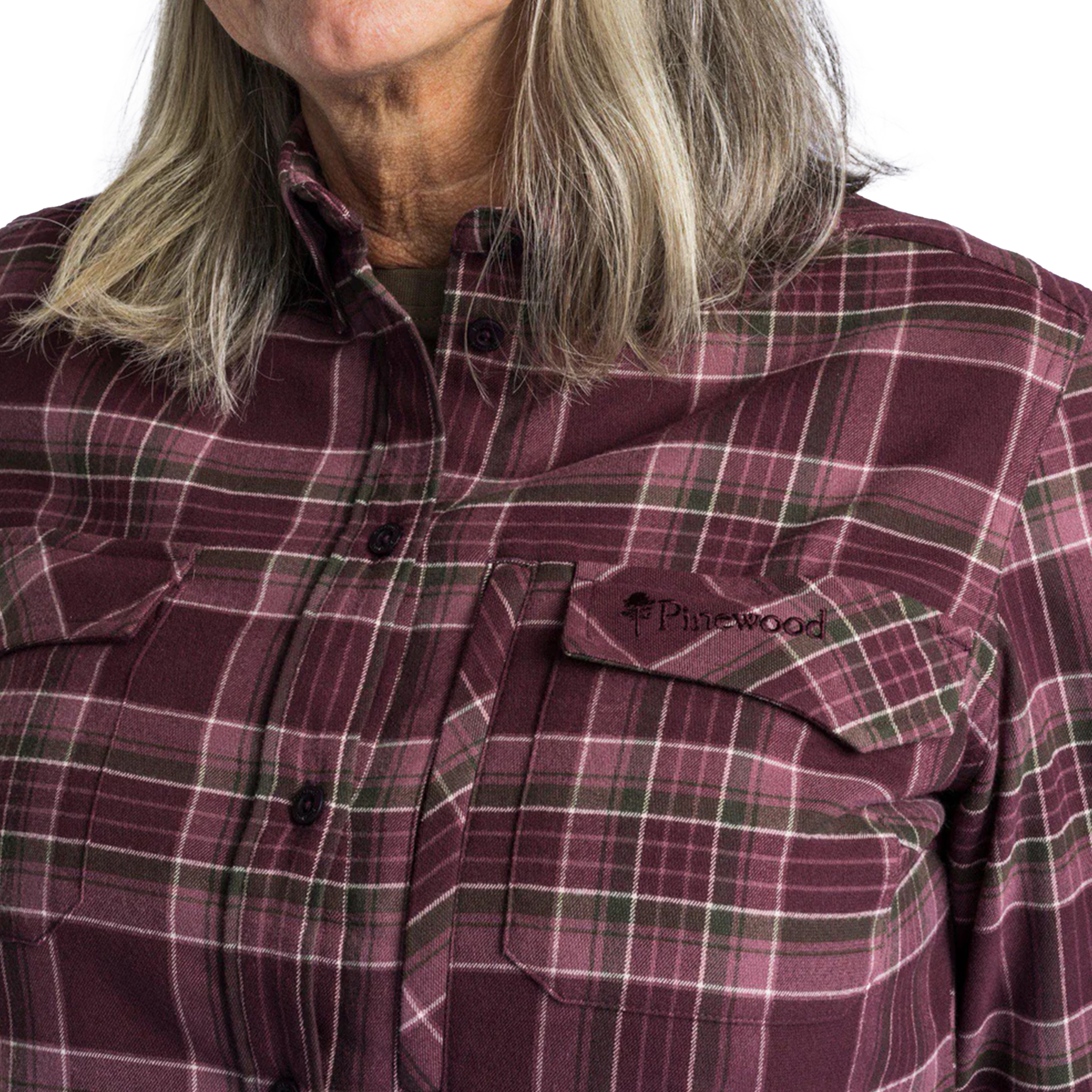 Koszula damska flanelowa Pinewood Abisko, śliwkowa M - obrazek 5