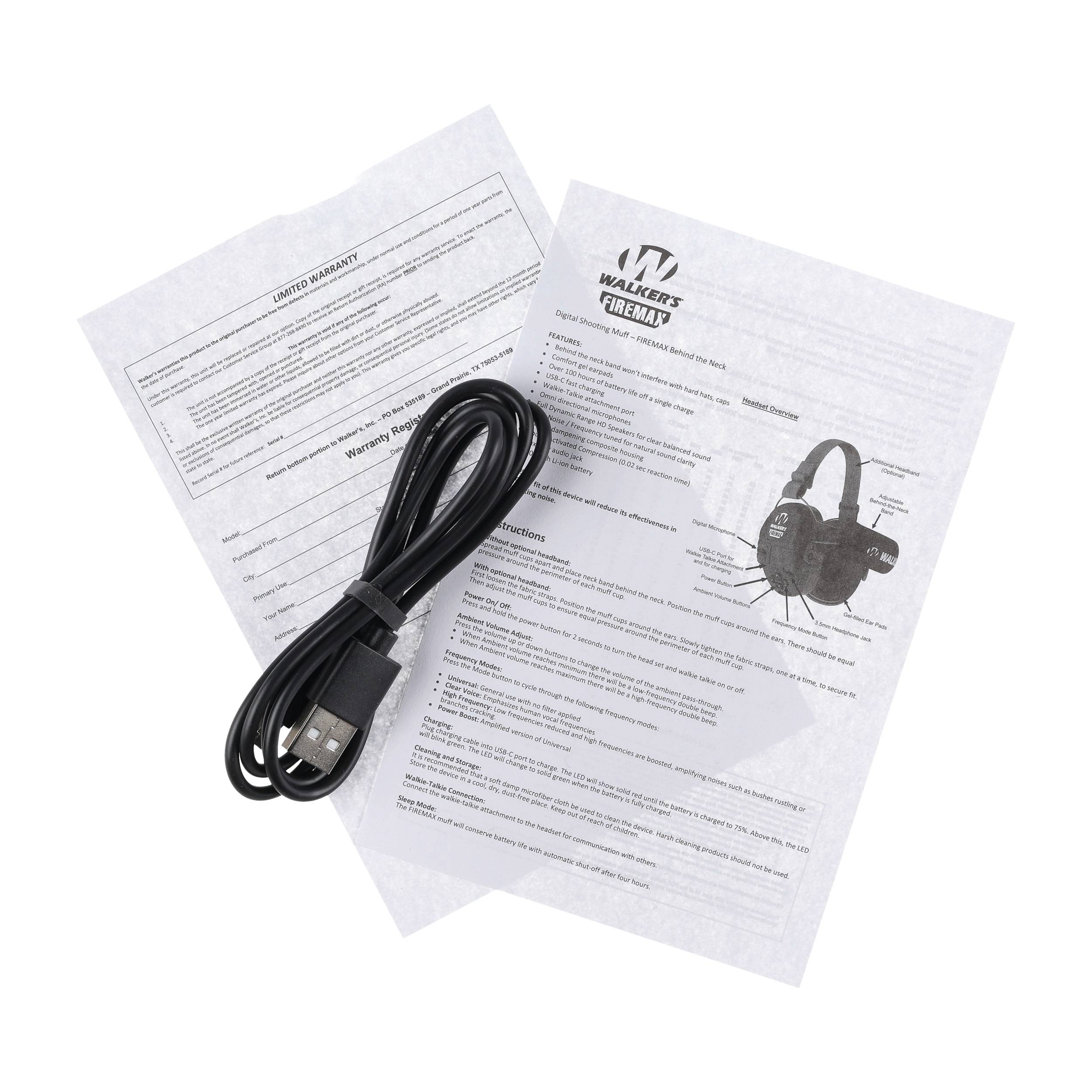 Aktywne ochronniki słuchu Walker's Firemax nakarkowe czarne GWP-DFM-BTN - obrazek 6