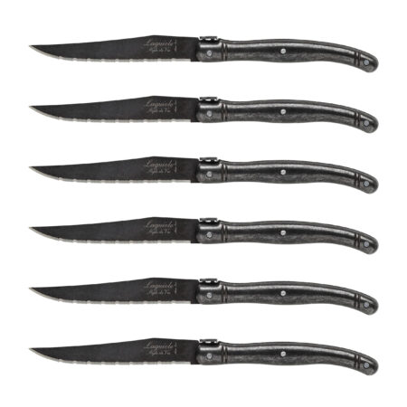 Nóż Laguiole do steków Black Stonewash 6 szt.