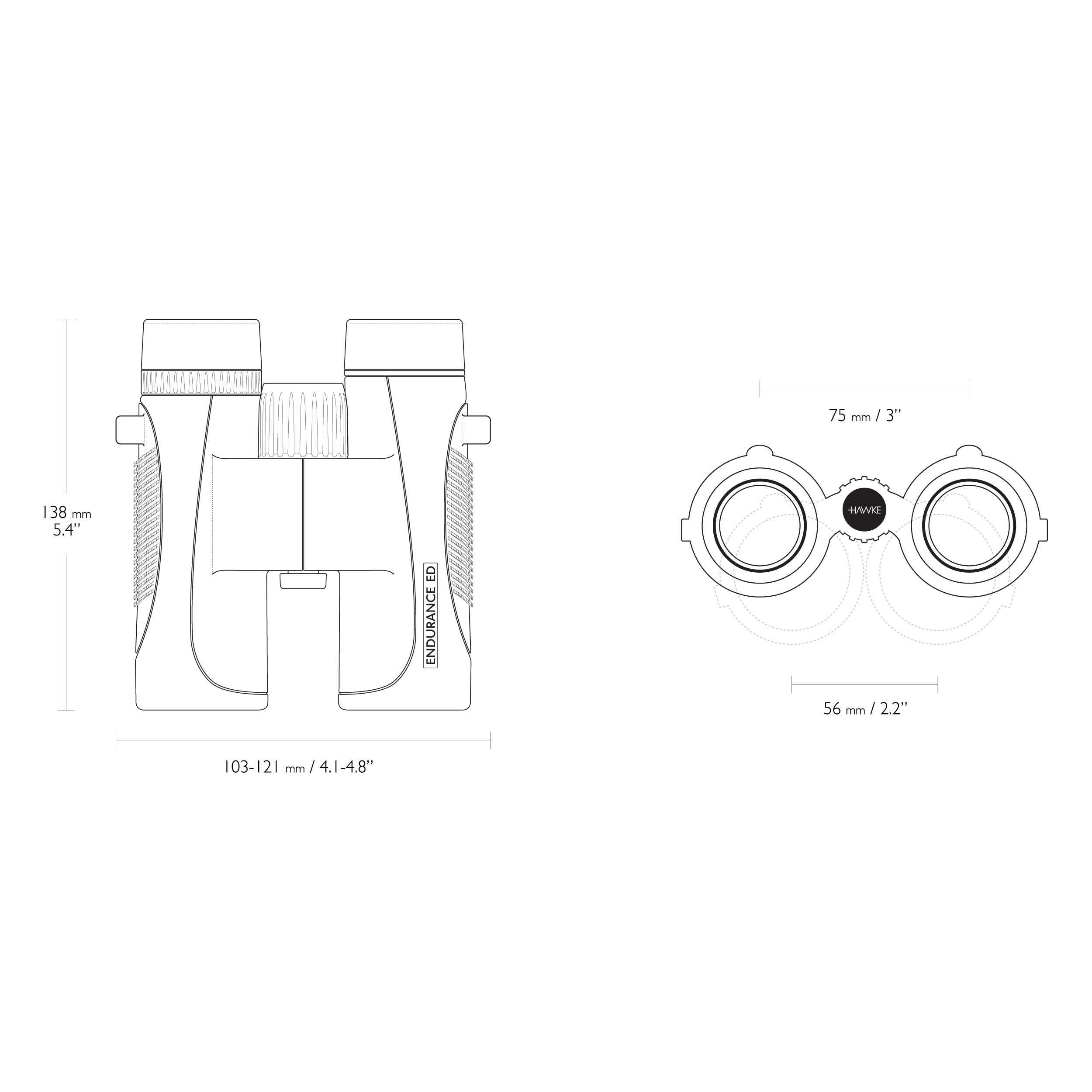 Lornetka Hawke Endurance ED 10x32 czarna - obrazek 3