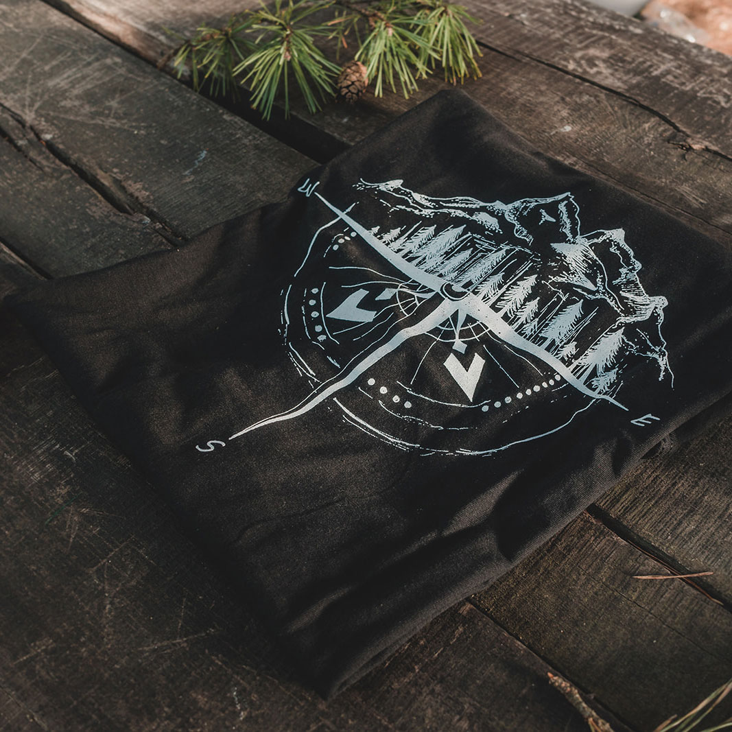 Koszulka męska TigerWood Róża Wiatrów czarna 2XL - obrazek 3