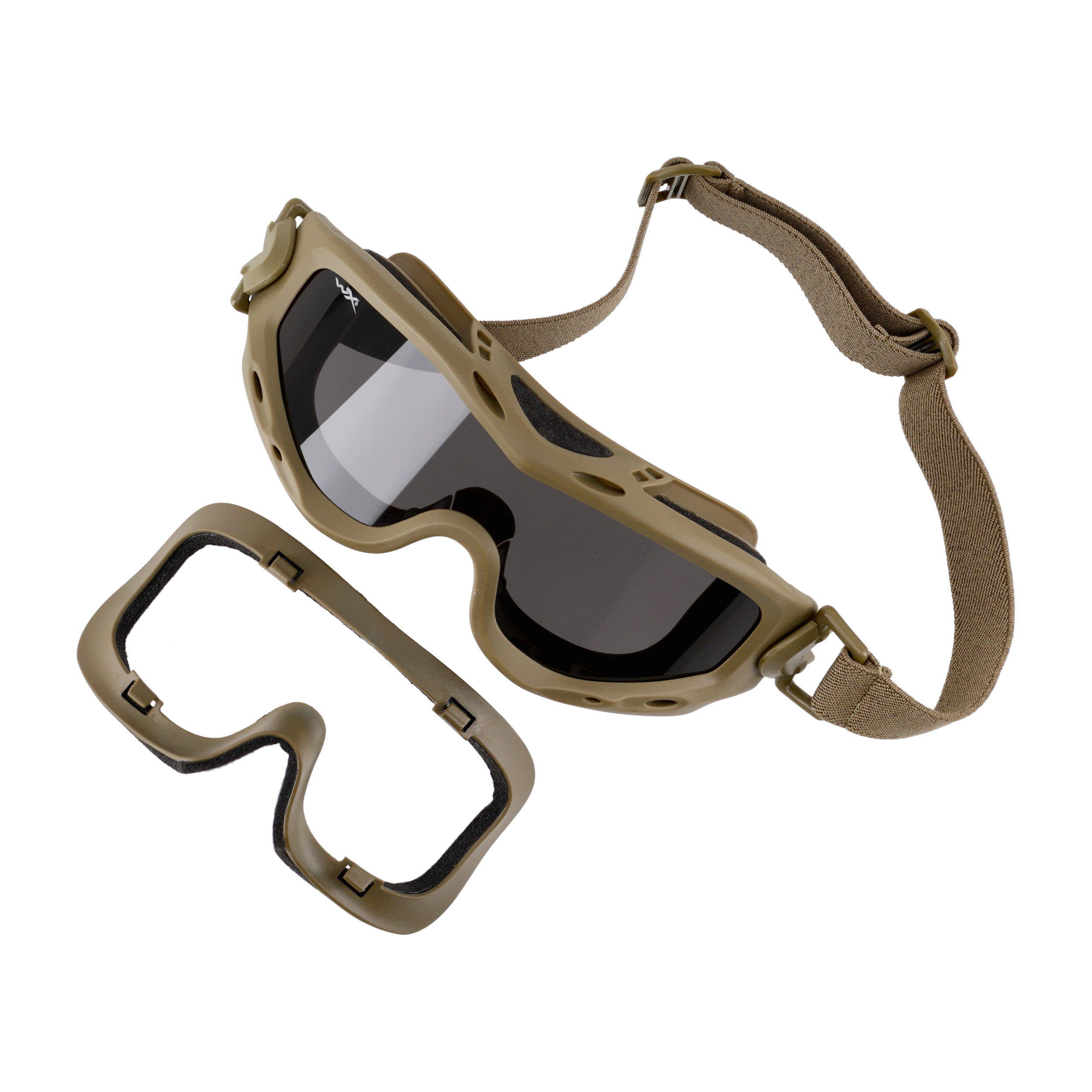 Gogle taktyczne Wiley X Spear SP293T smoke / clear / light rust, jasnobrązowe oprawki - obrazek 4