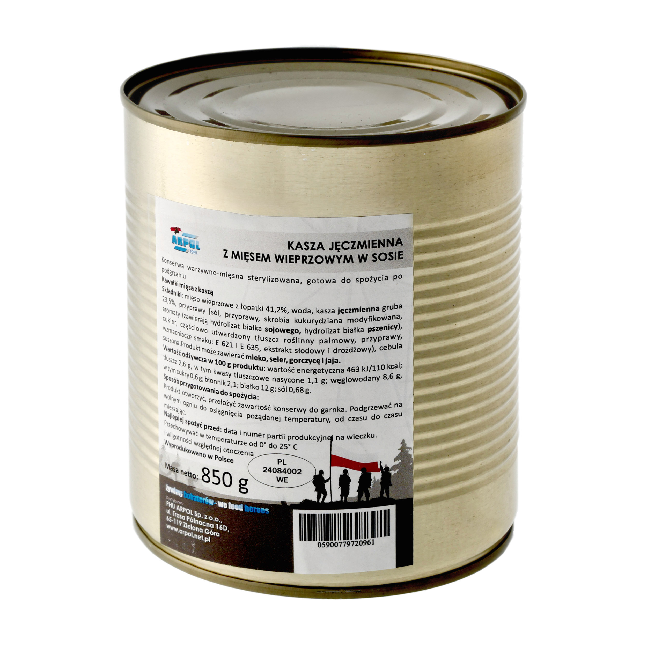 Kasza jęczmienna Arpol z mięsem w sosie 850 g - obrazek 2