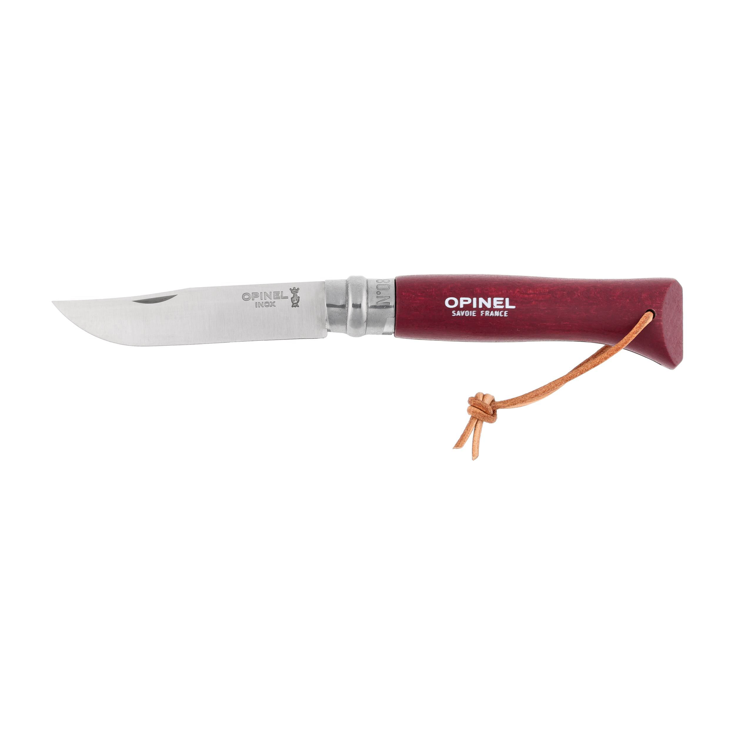 Nóż składany Opinel Colorama 08 inox grab bordowy