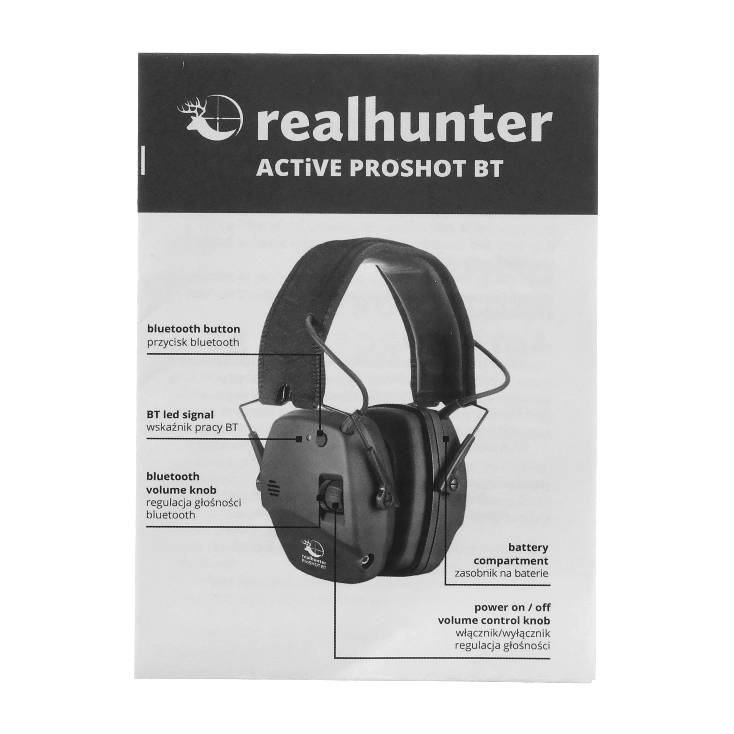 Ochronniki słuchu aktywne RealHunter Active ProSHOT BT brązowe - obrazek 8