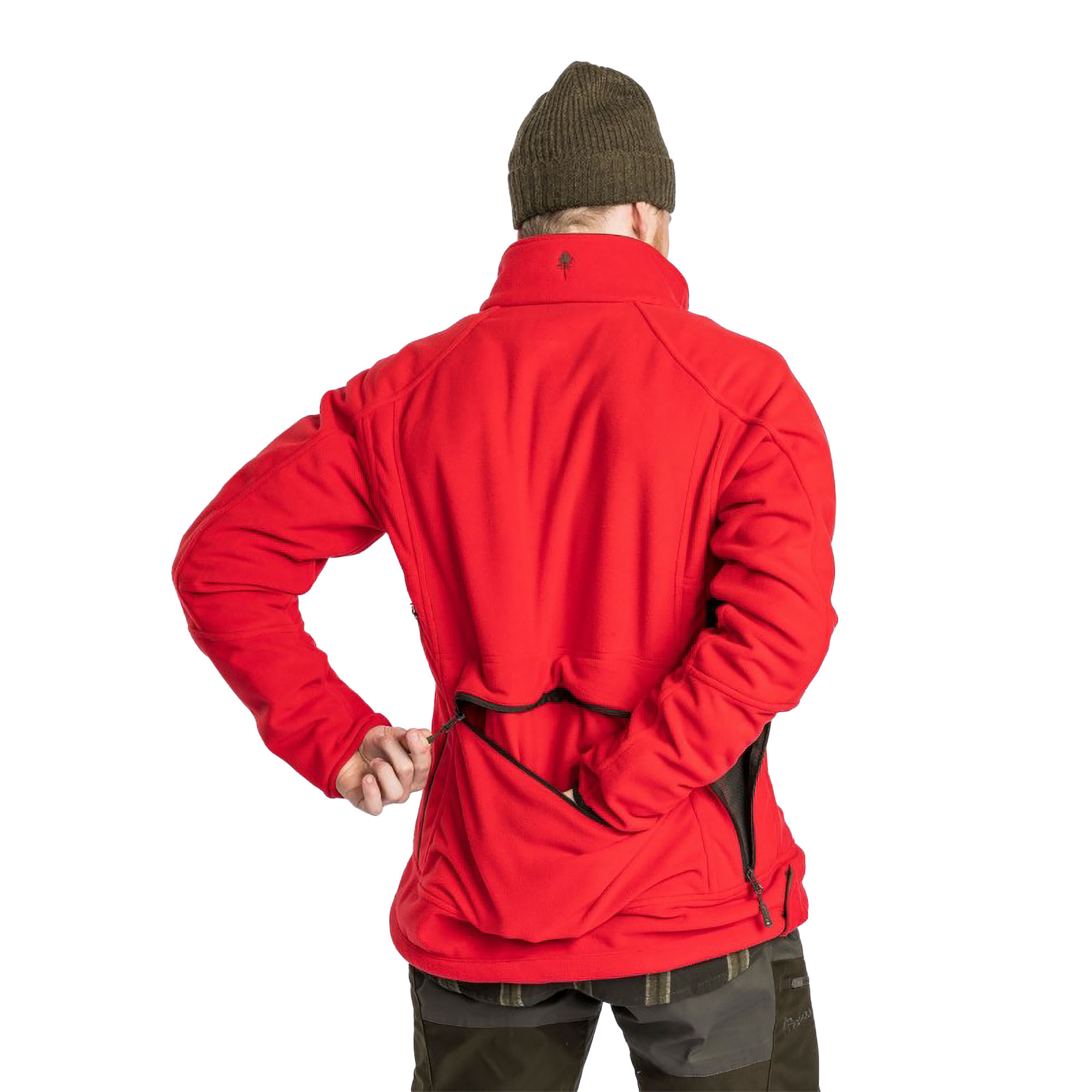 Kurtka męska polarowa Pinewood dwustronna Furudal, brązowo/czerwona S - obrazek 5