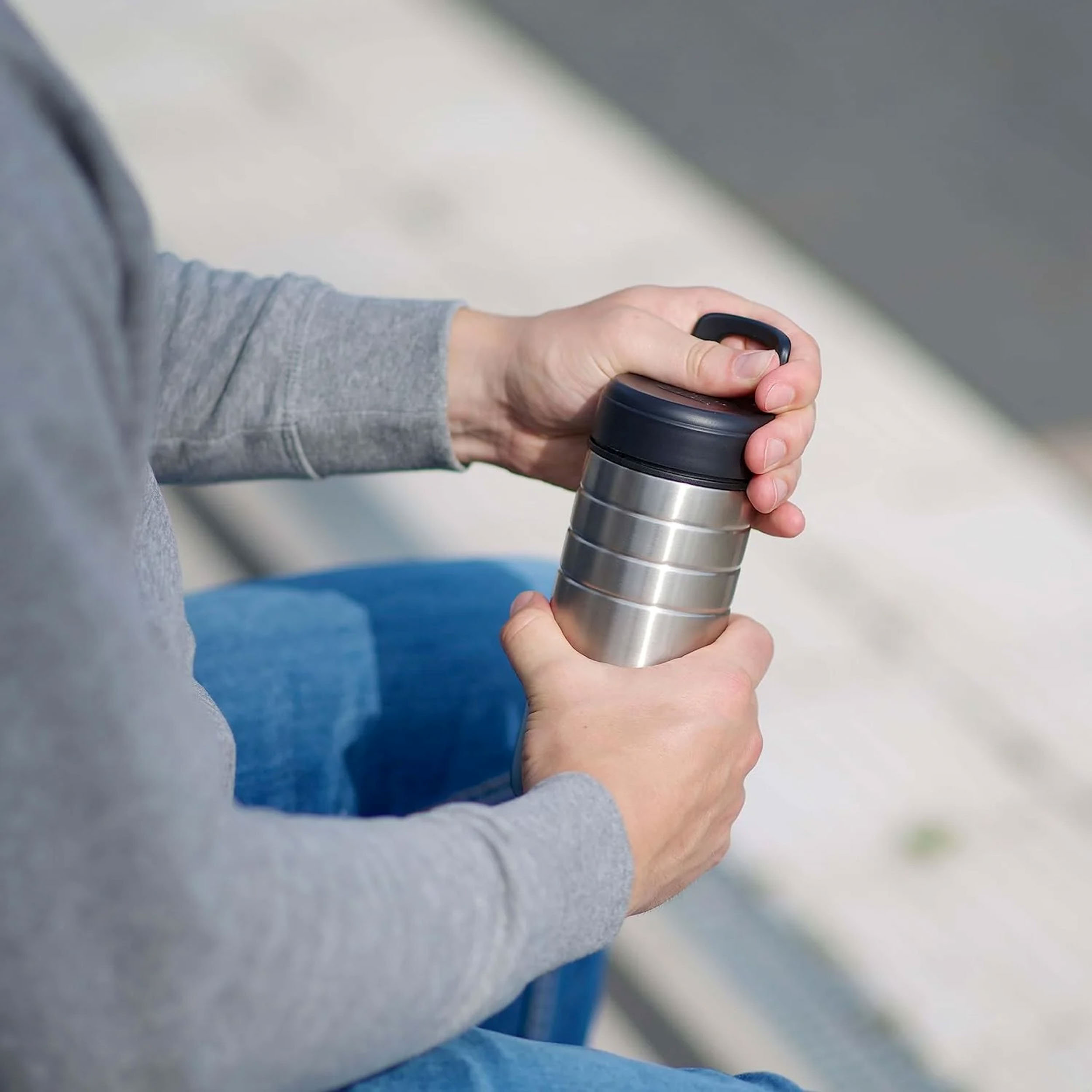 Kubek Esbit Majoris Thermo Mug 0,45 l srebrny, stal nierdzewna - obrazek 3