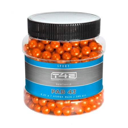 Kule z farbą T4E Sport PAB kal. .43 500 szt. pomarańczowe