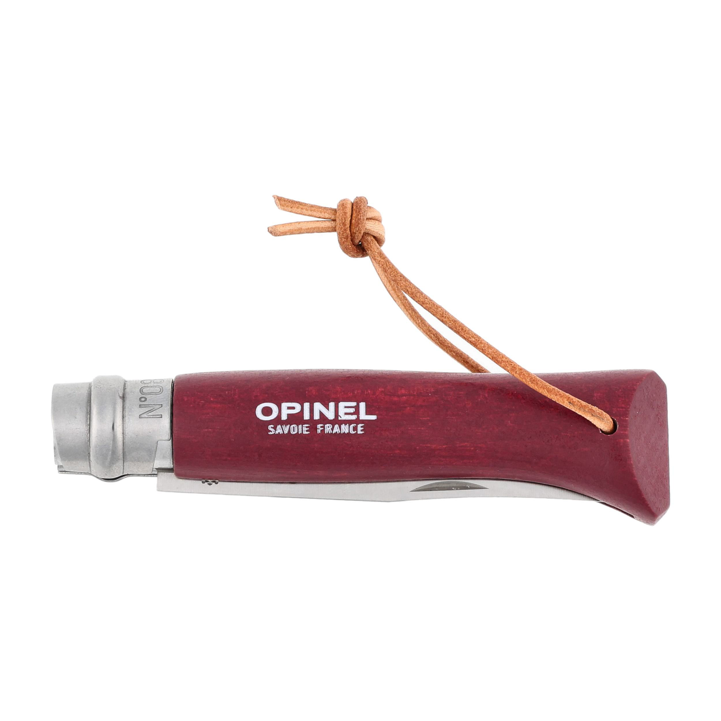 Nóż składany Opinel Colorama 08 inox grab bordowy - obrazek 4