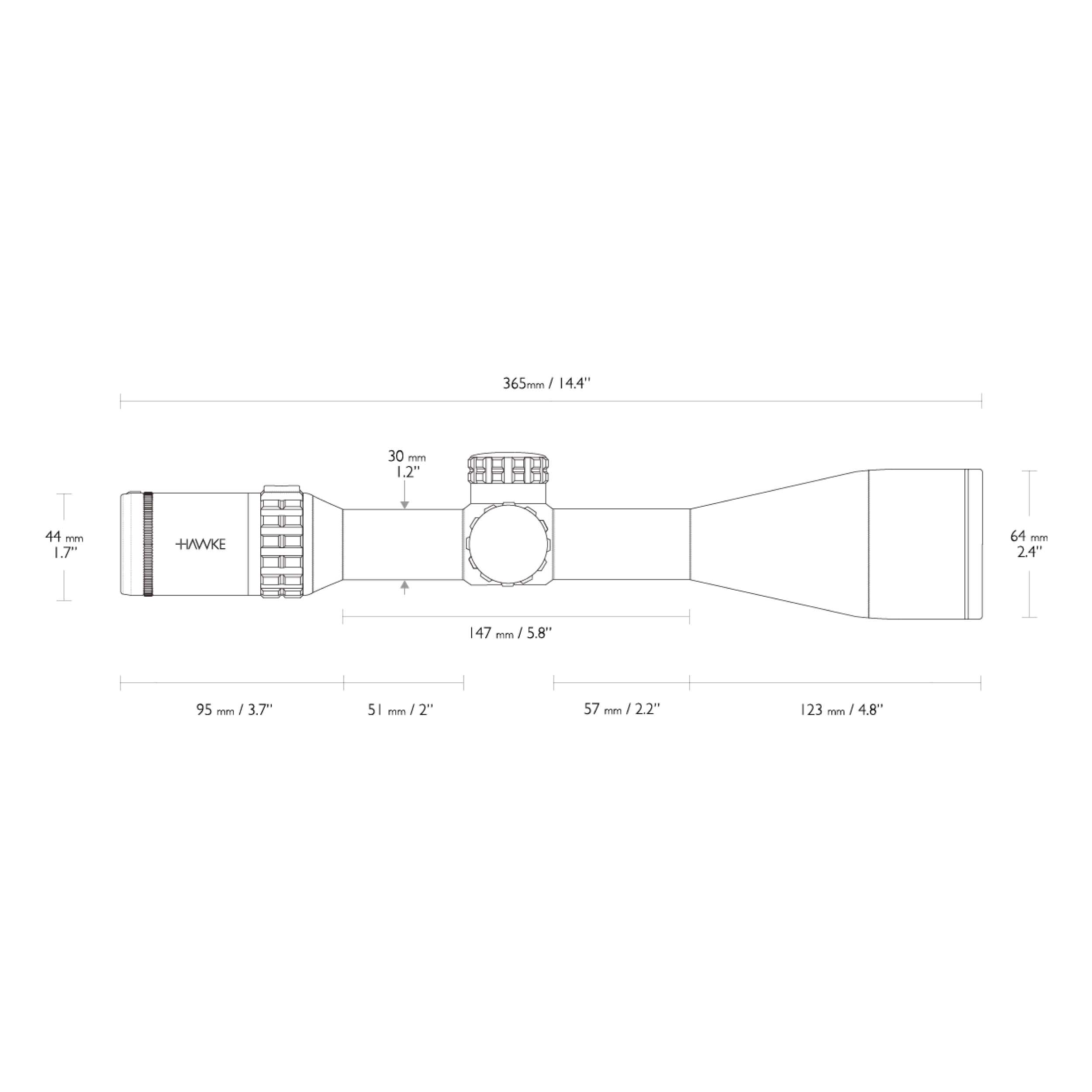 Luneta celownicza Hawke Frontier 30 FFP 5-25x56 SF IR Mil Pro 25x - obrazek 4