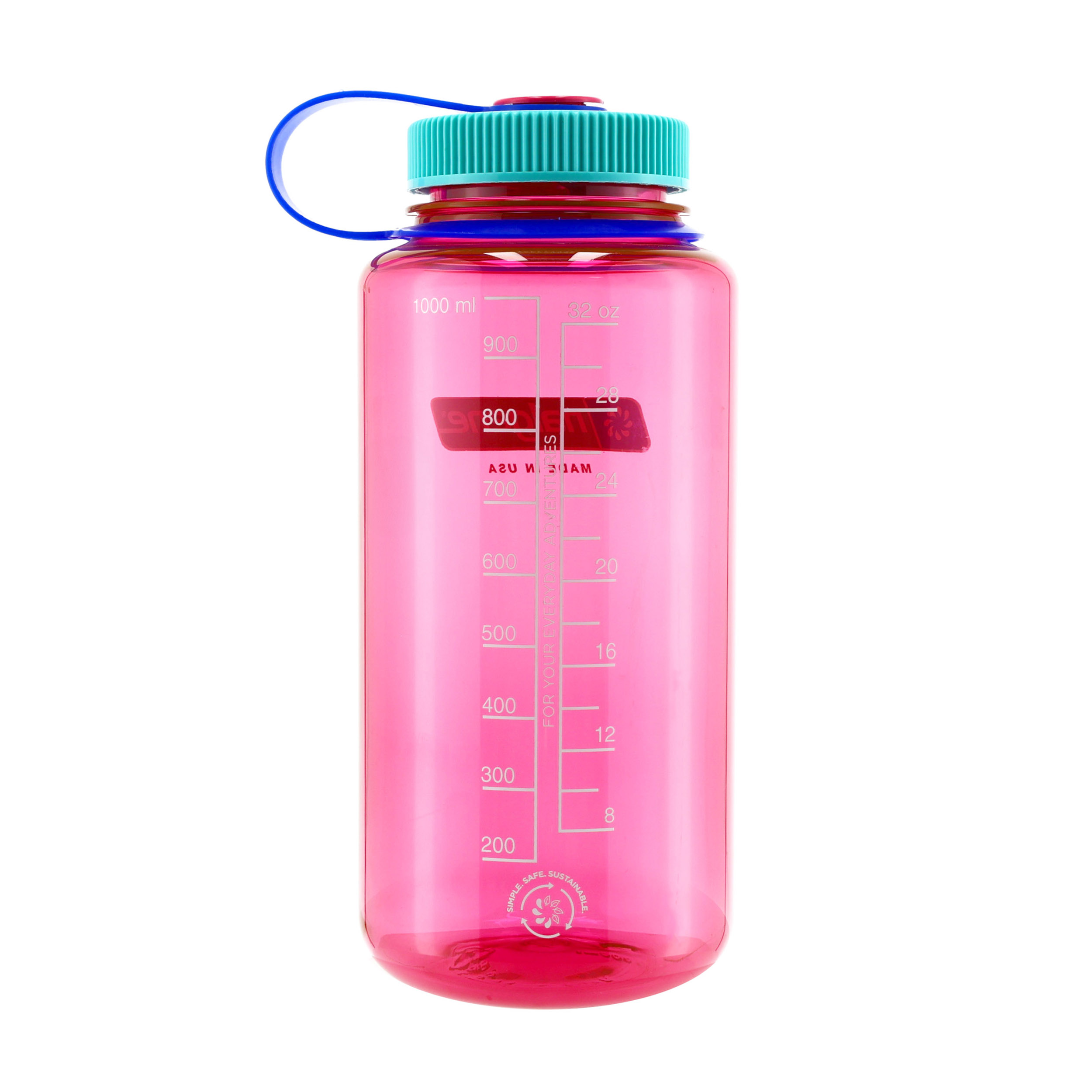 Butelka Nalgene Wide Mouth 1 l różowa z szerokim wlewem - obrazek 2