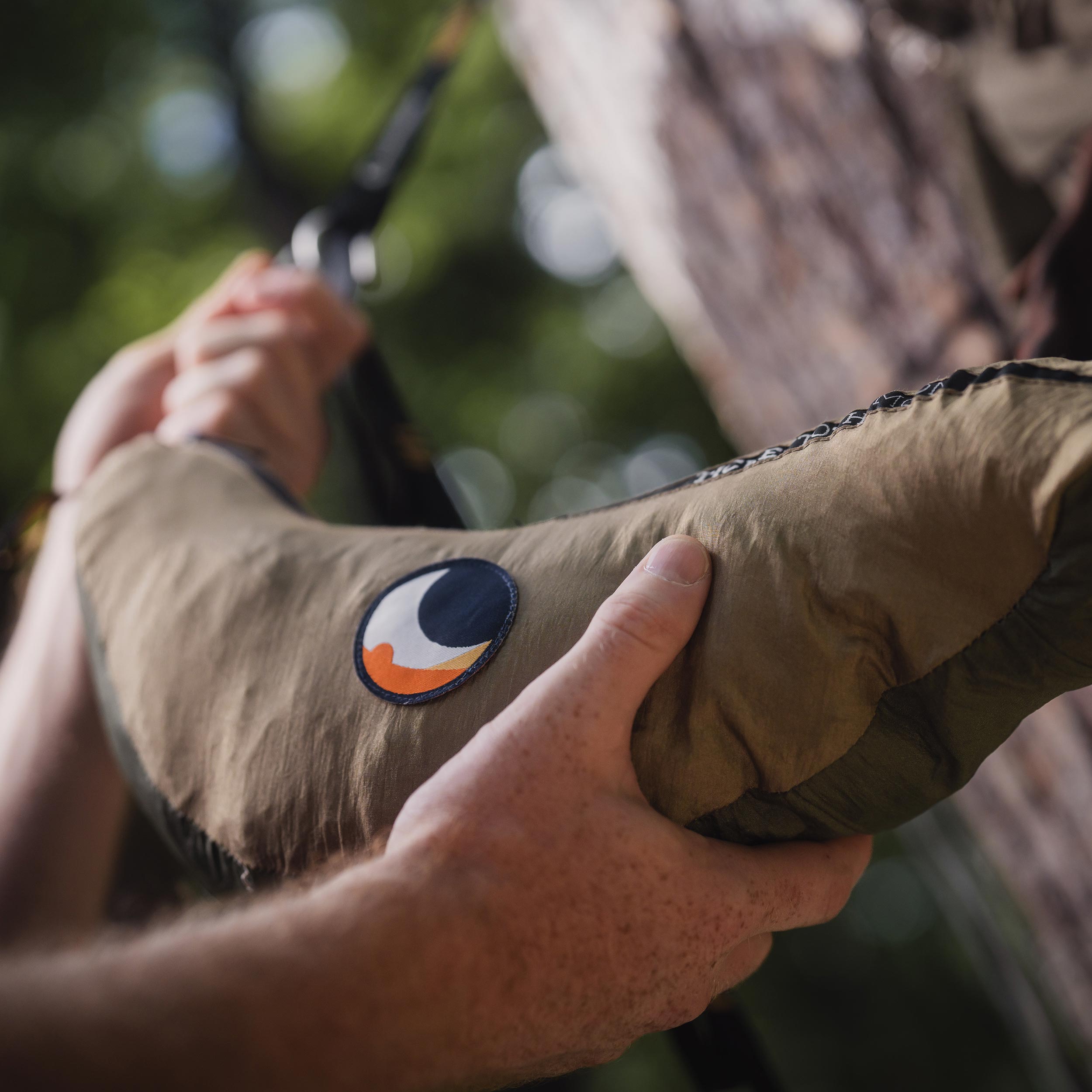 Hamak Ticket To The Moon dwuosobowy zielono-brązowy - obrazek 2