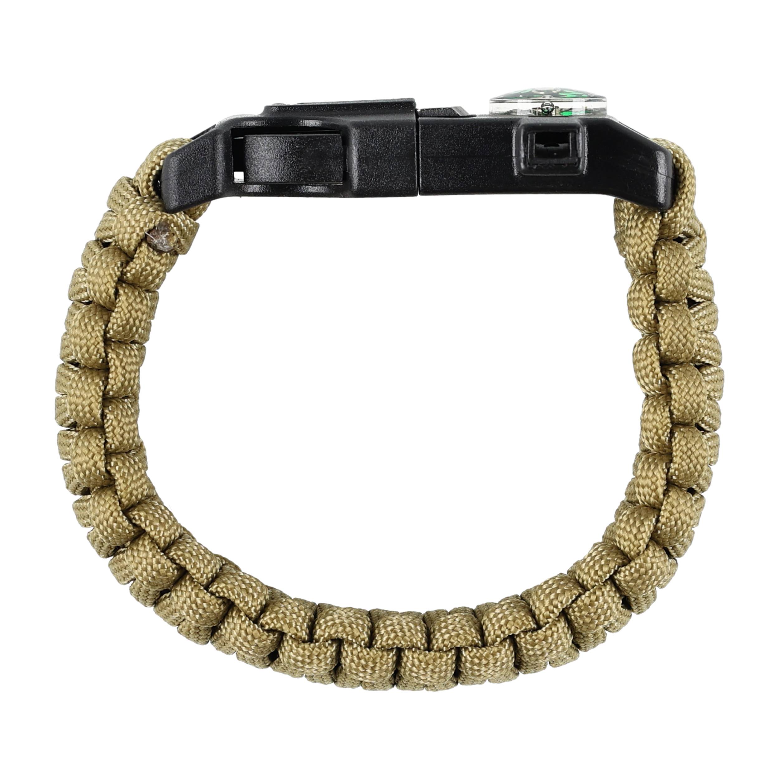 Bransoletka M-Tac Paracord z Krzesiwem, Kompasem i Gwizdkiem, tan M - obrazek 3