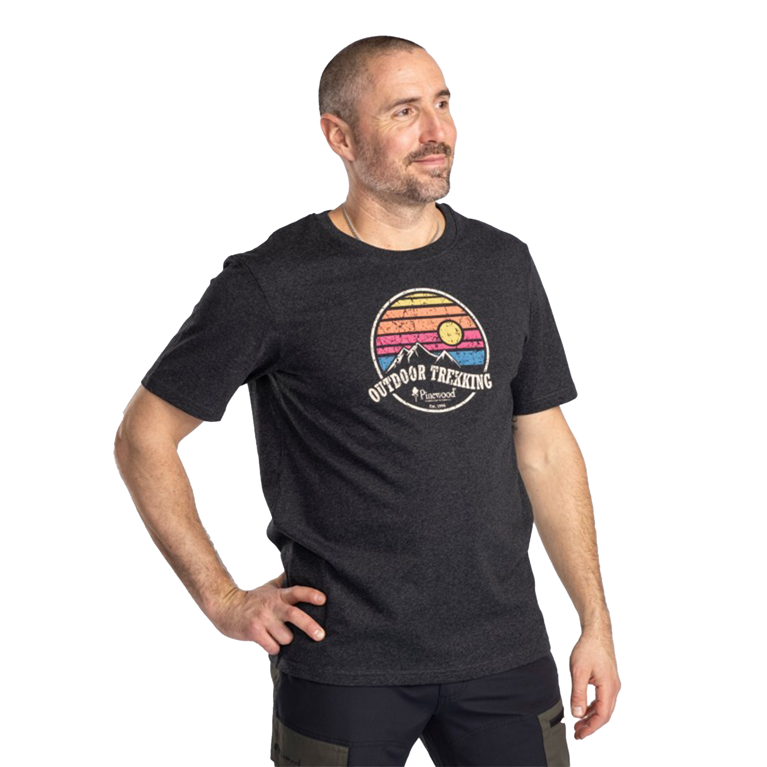 Koszulka męska Pinewood Outdoor Recycled, antracytowa M - obrazek 3