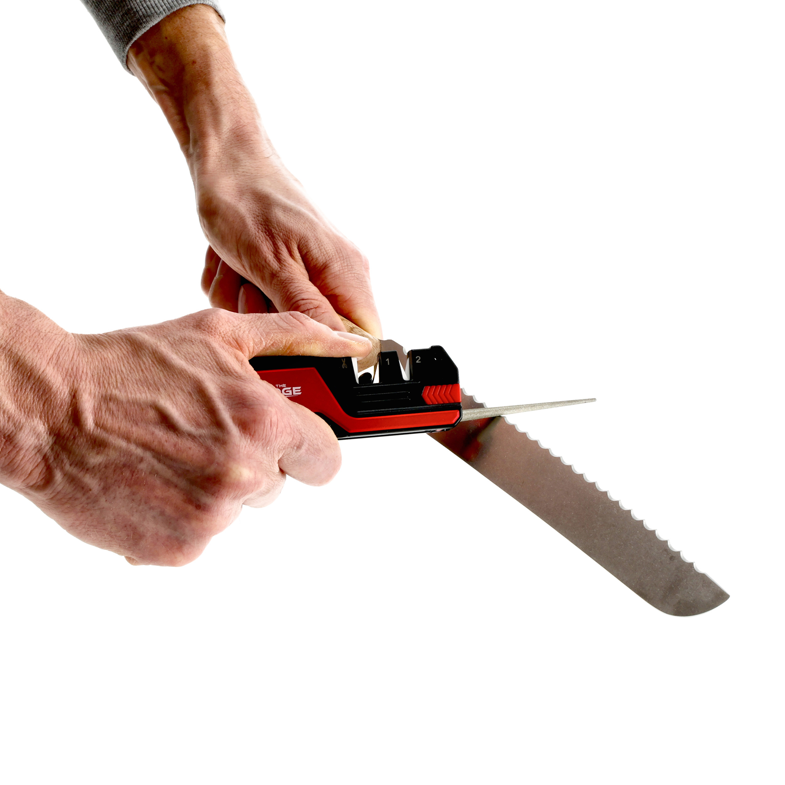 Ostrzałka do noży THE EDGE bushSHARP czerwona + krzesiwo - obrazek 9