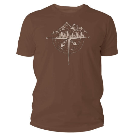 Koszulka męska TigerWood Róża Wiatrów brązowy 2XL